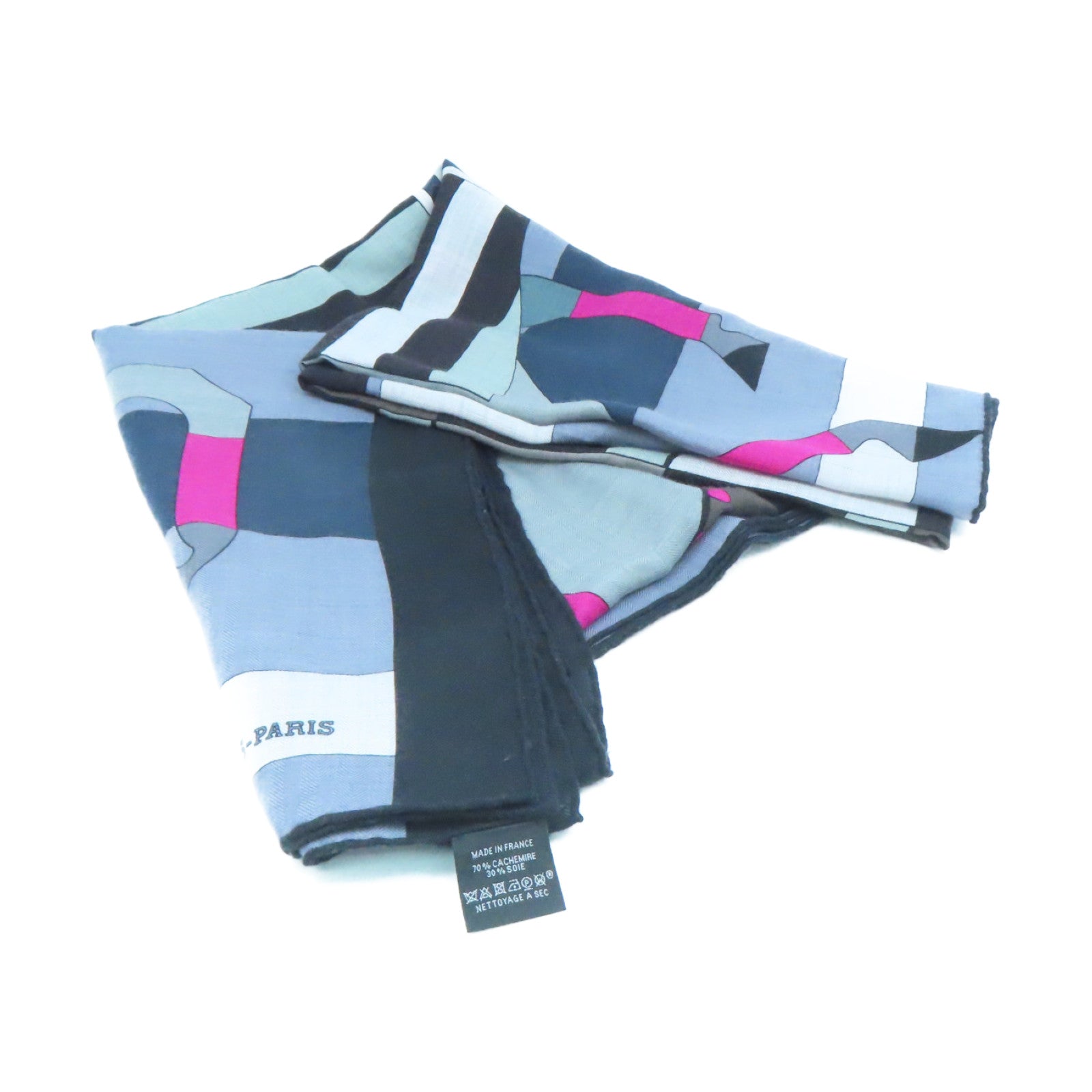 HERMES Cashmere/丝质Scarf丝巾灰色/黑色
