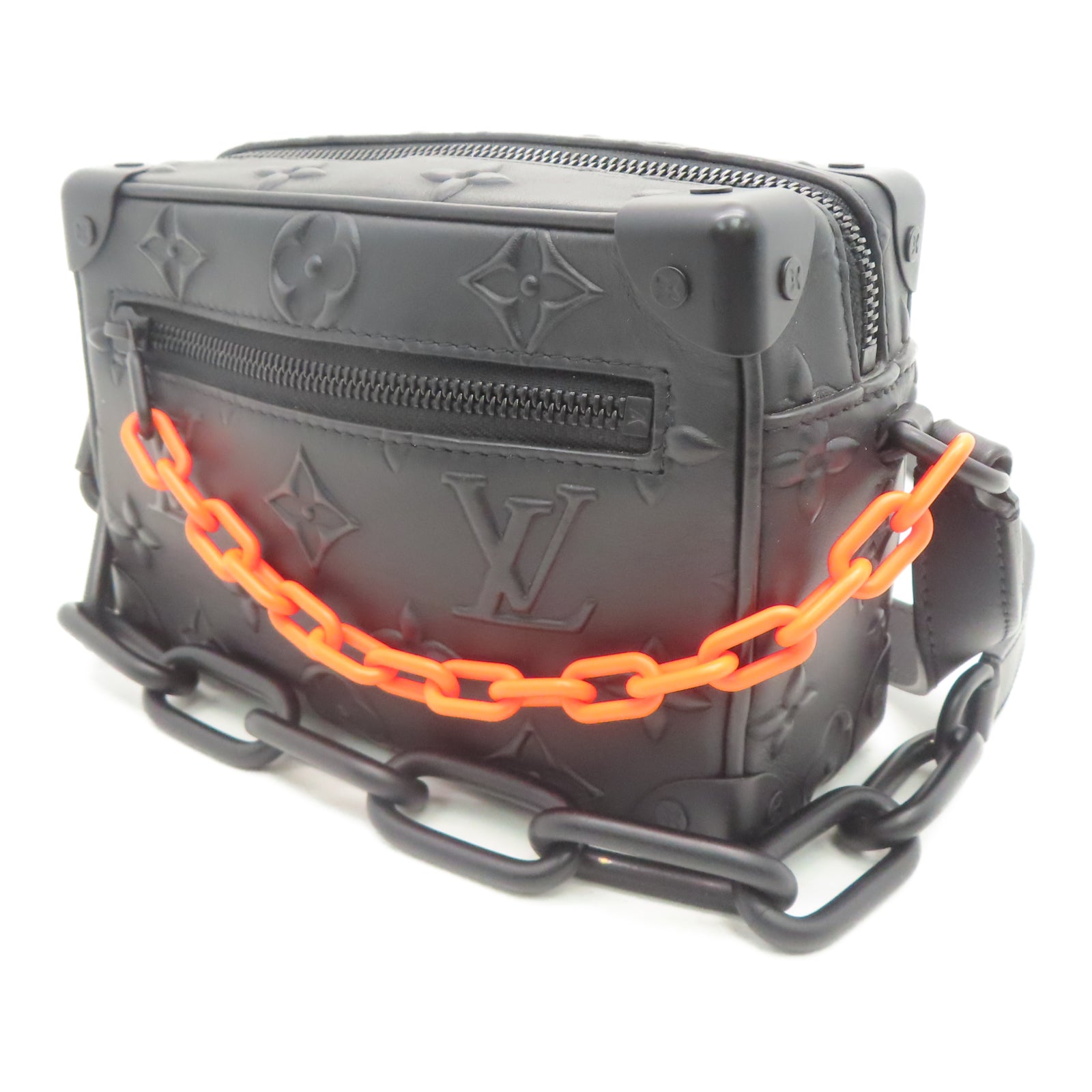 LOUIS VUITTON 牛皮皮革Mini Soft Trunk链带肩背袋黑色