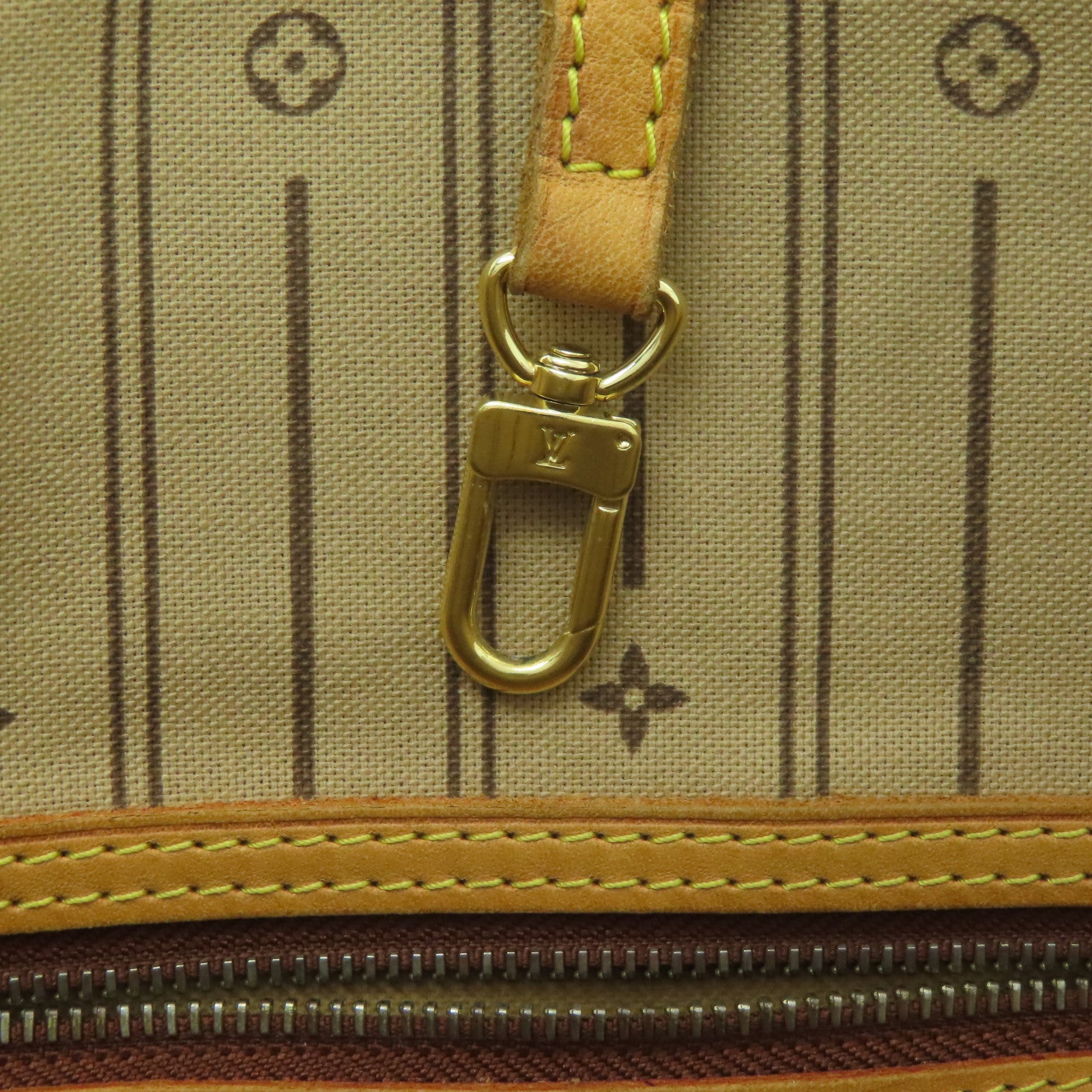LOUIS VUITTON Monogram Neverfull GM金扣手挽肩背兩用袋啡色