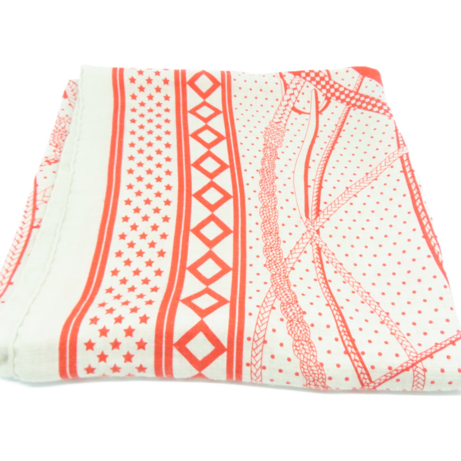 HERMES 羊絨/絲質Scarf圍巾橙色