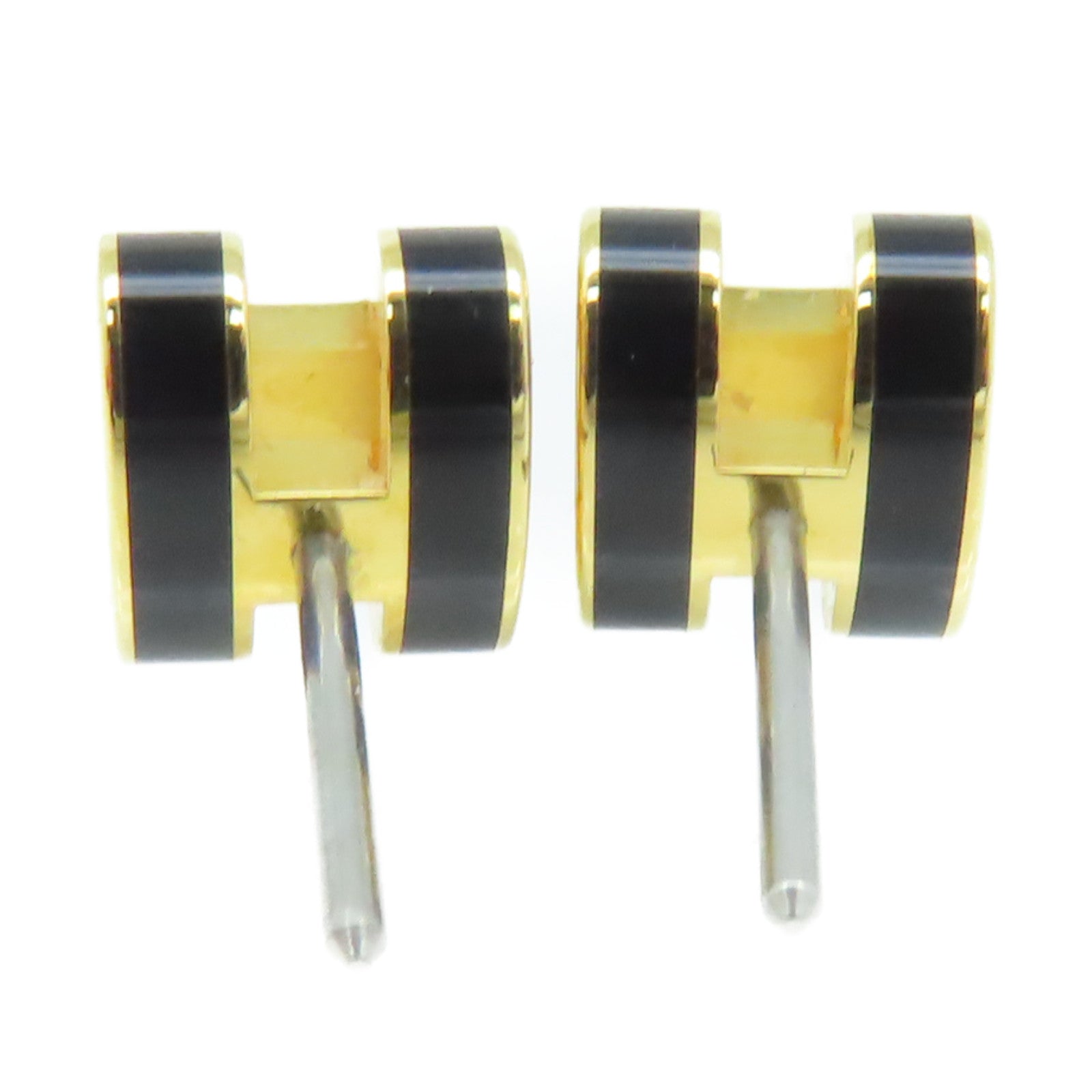 HERMES 金屬Mini Pop H Earrings耳環金色/黑色