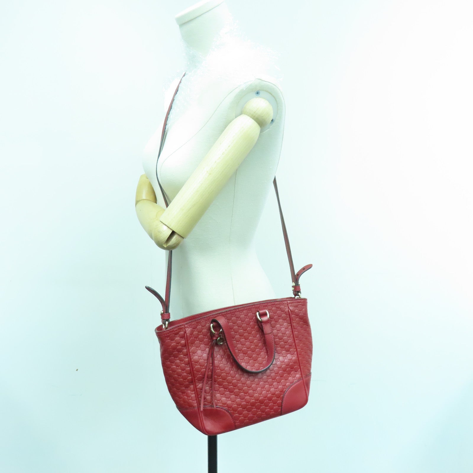 GUCCI 牛皮皮革2way Shoulder Bag金扣手挽肩背两用袋红色