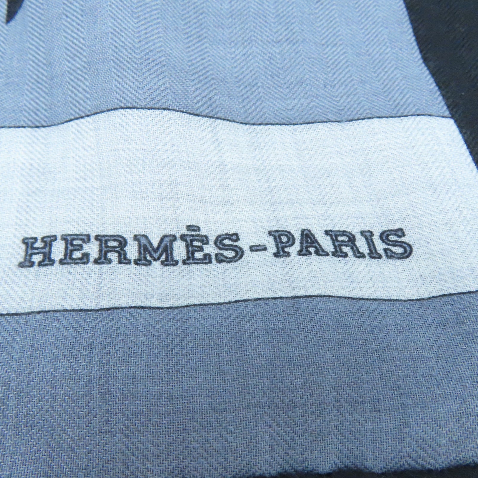 HERMES Cashmere/丝质Scarf丝巾灰色/黑色