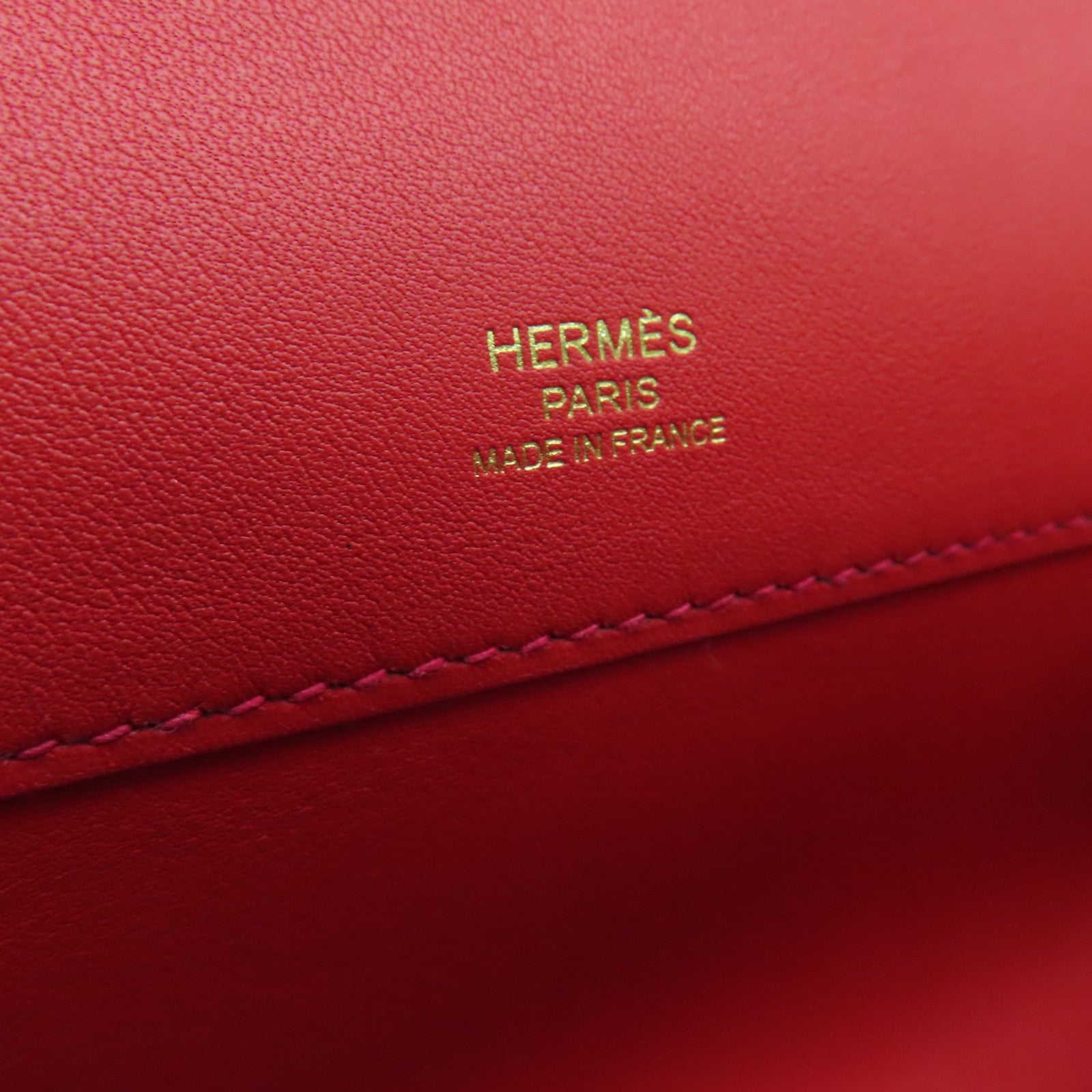 HERMES Swift皮革Kelly Cut金扣手挽袋红色