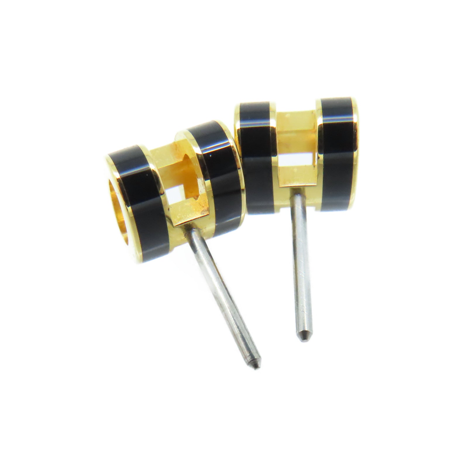 HERMES 金屬Mini Pop H Earrings耳環金色/黑色