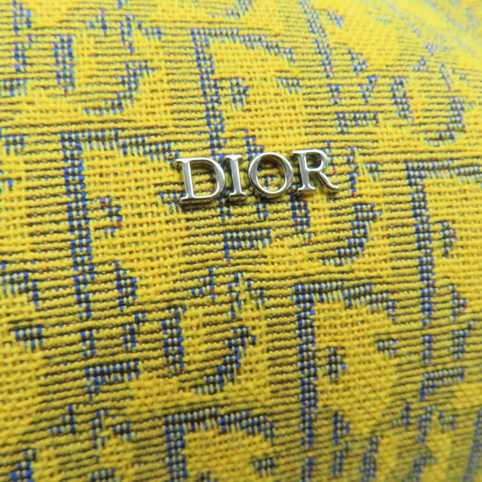 Dior 帆布Dior Lingot 50銀扣波士顿包黃色