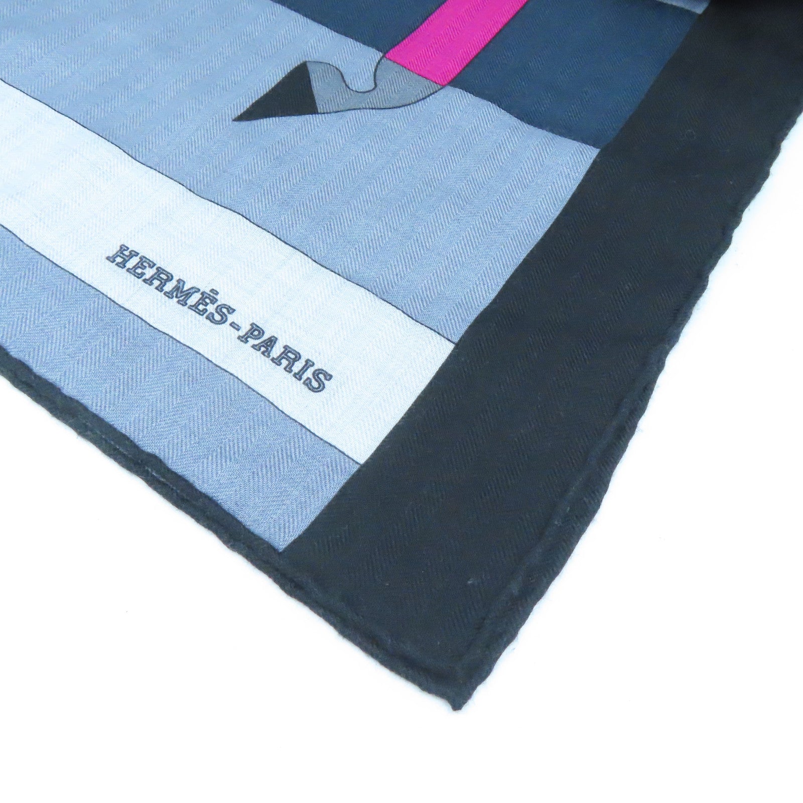 HERMES Cashmere/丝质Scarf丝巾灰色/黑色