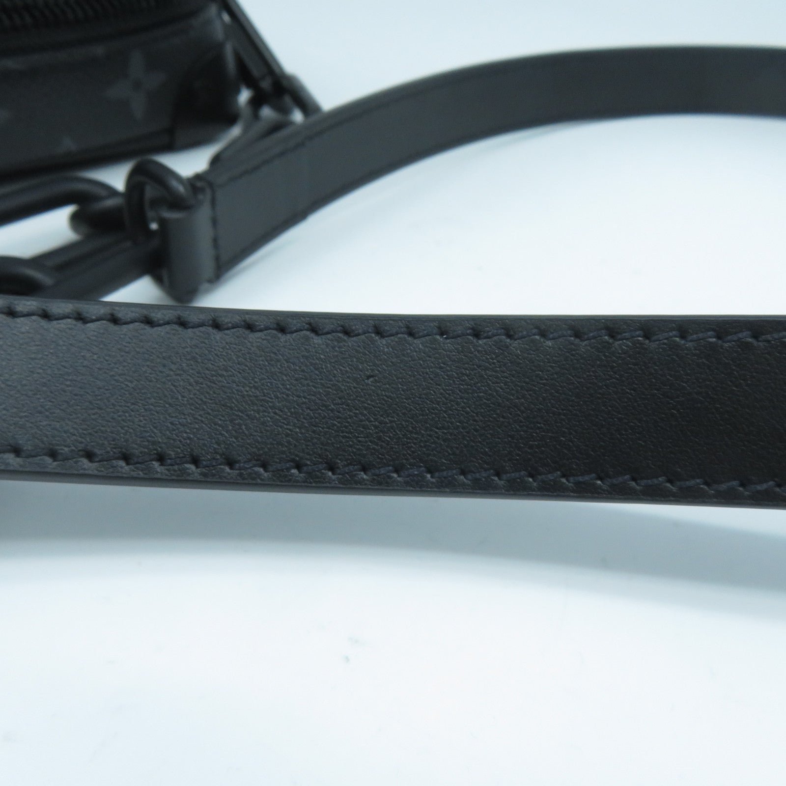 LOUIS VUITTON Monogram Eclipse Mini Soft Trunk銀扣肩背袋黑色
