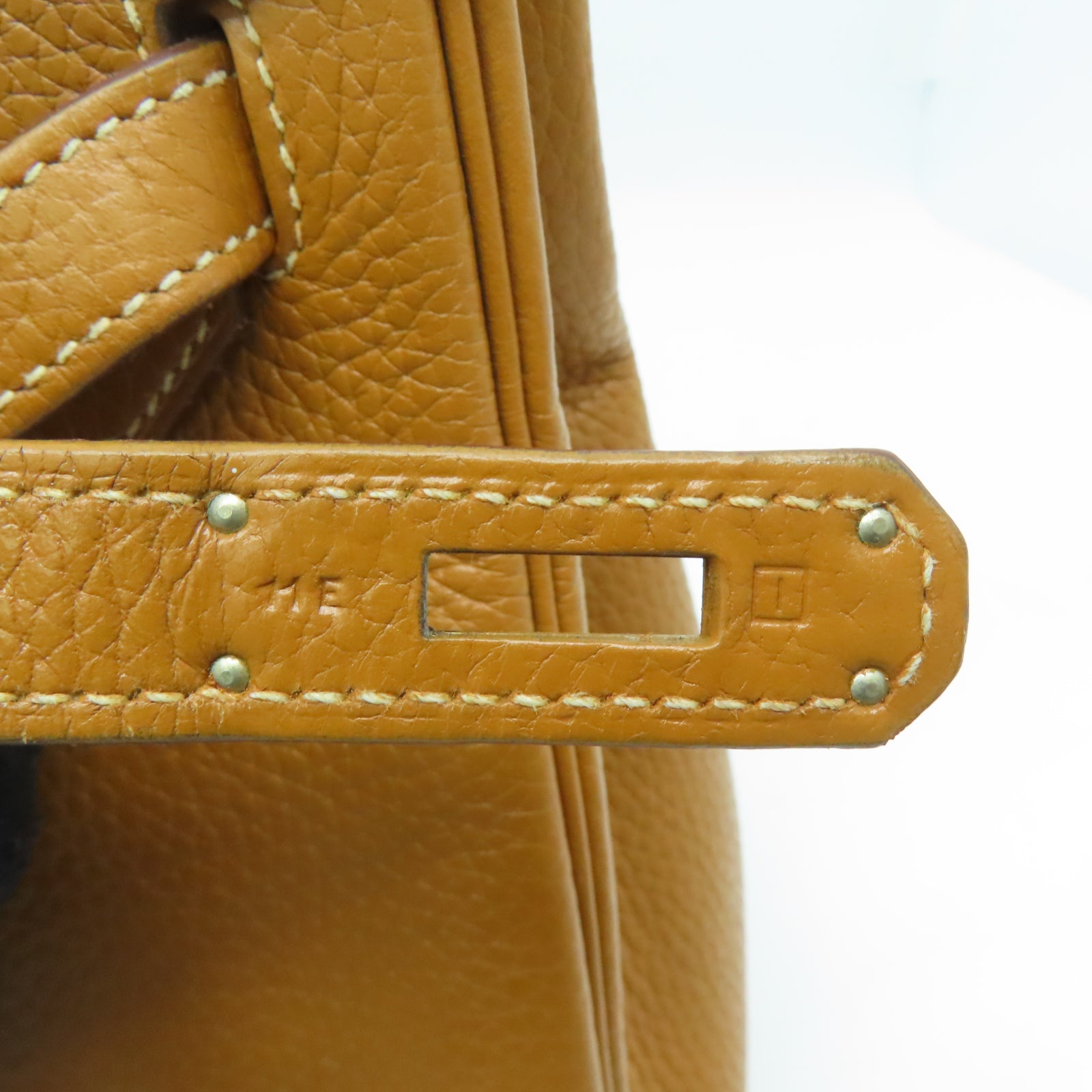 HERMES 【激减优惠】Clemence皮革Birkin 35银扣手挽袋啡色