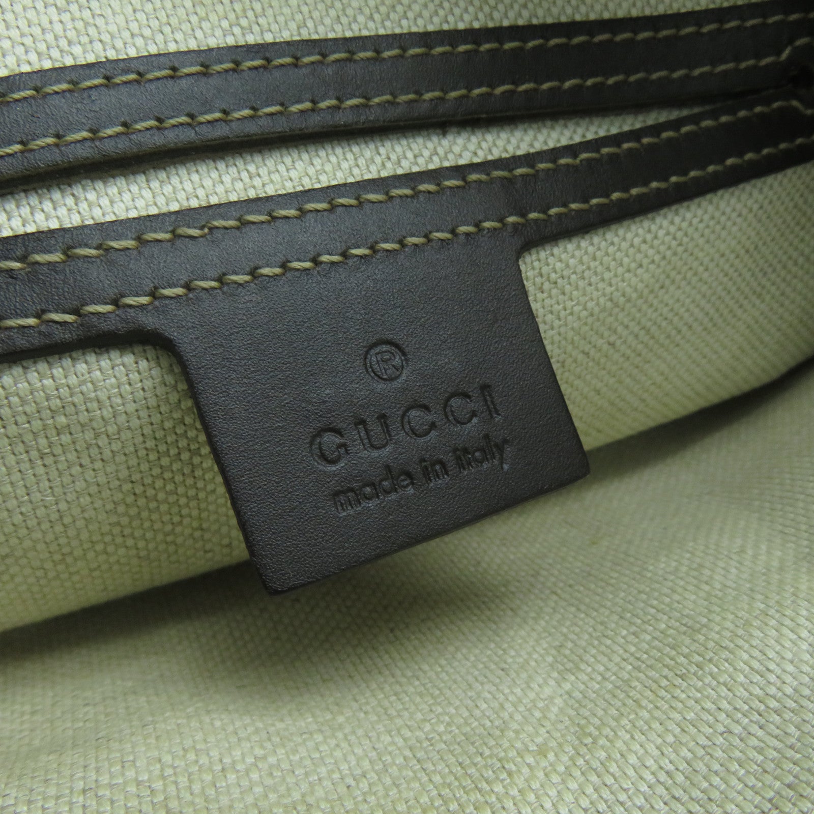 GUCCI 塗層帆布Shoulder Bag金扣肩背袋啡色