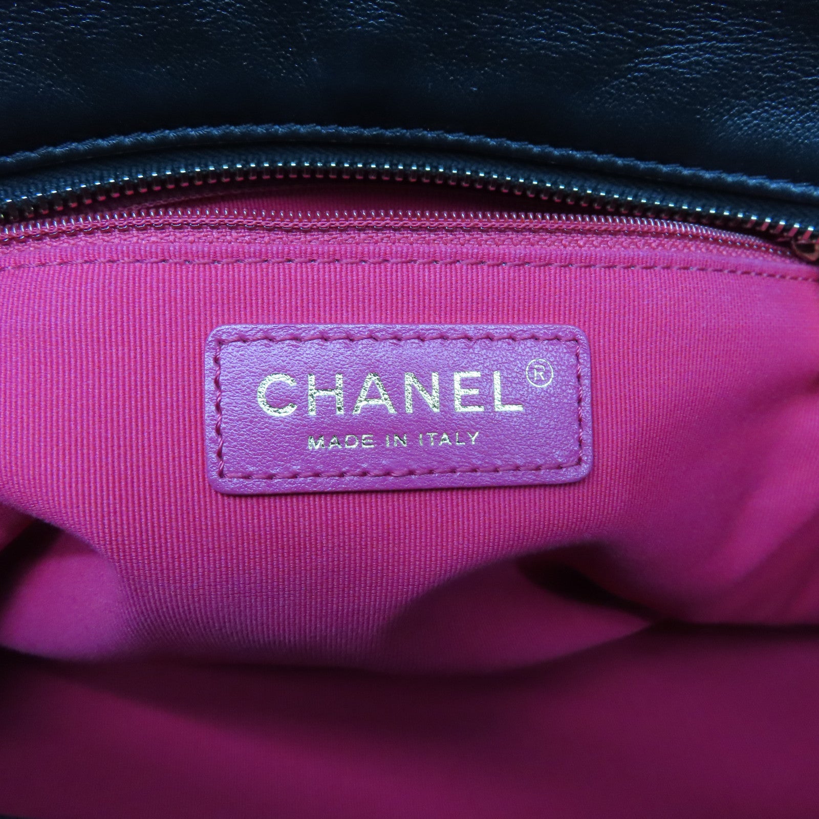 CHANEL 羊皮皮革Totebag金扣链带手挽肩背两用袋黑色