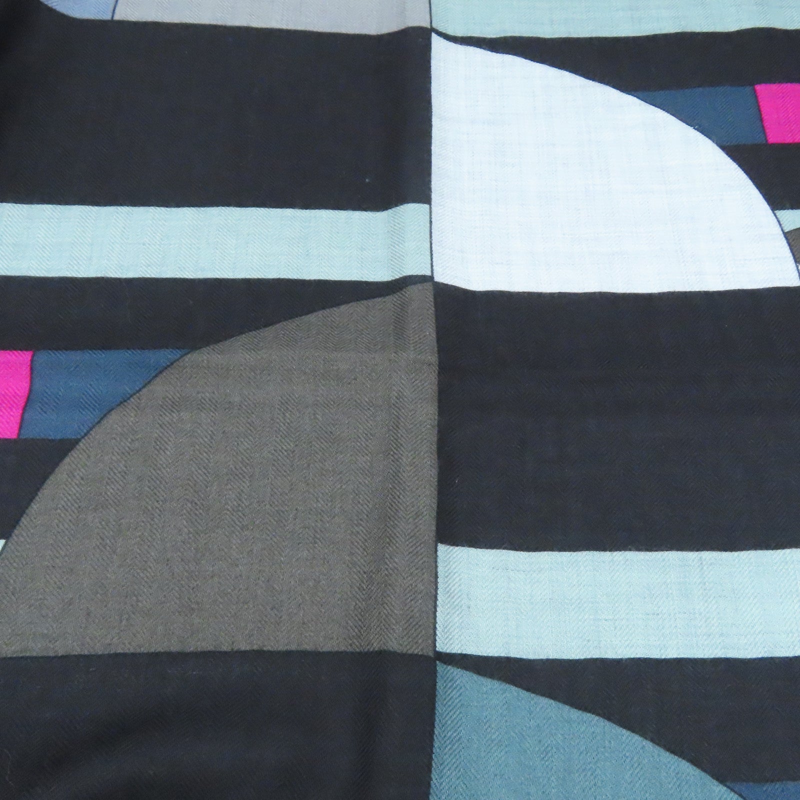 HERMES Cashmere/丝质Scarf丝巾灰色/黑色