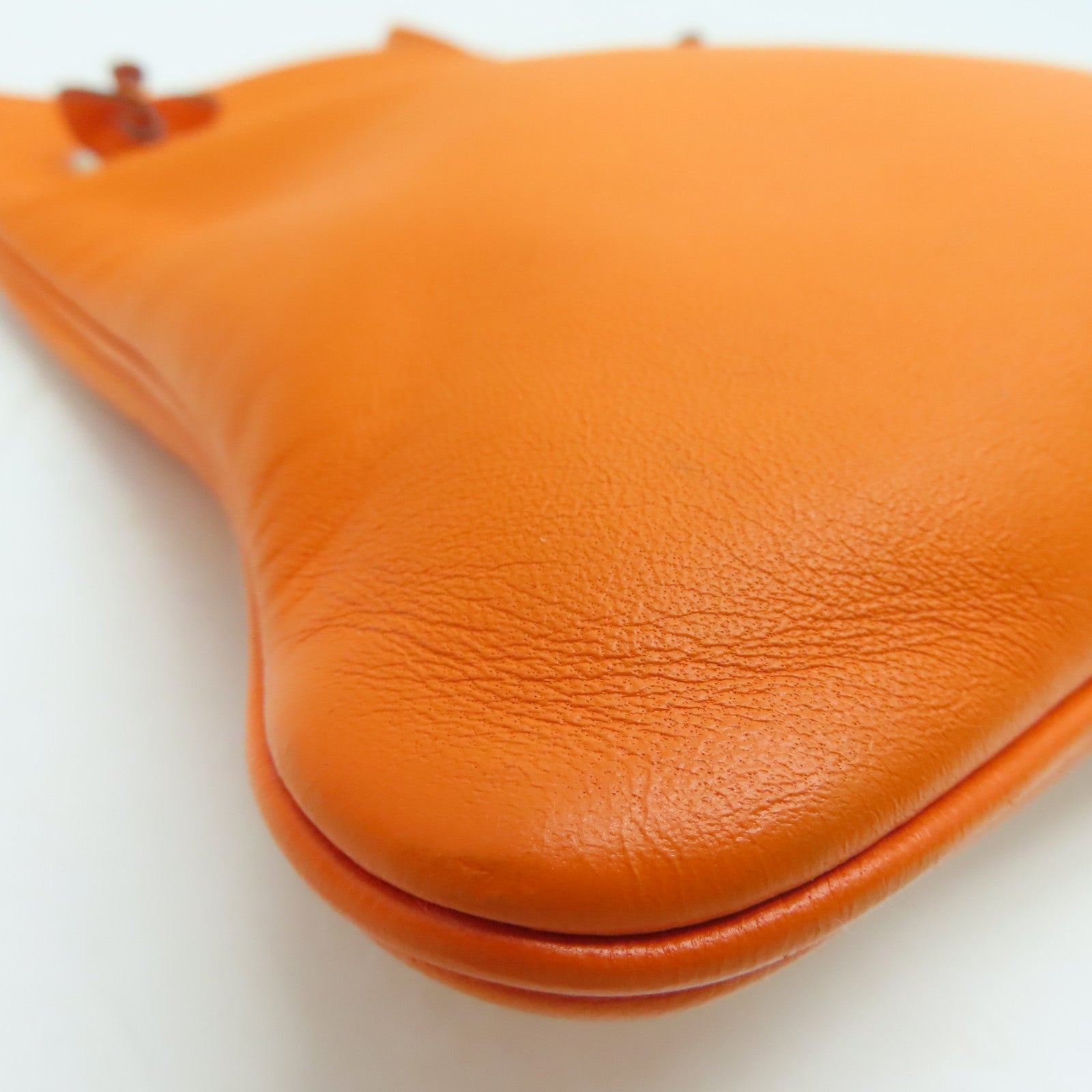 HERMES Swift皮革Aline Min銀扣肩背袋橙色