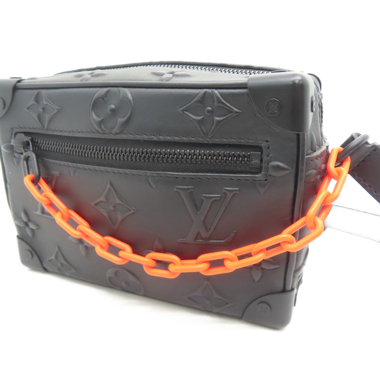 LOUIS VUITTON 牛皮皮革Mini Soft Trunk链带肩背袋黑色