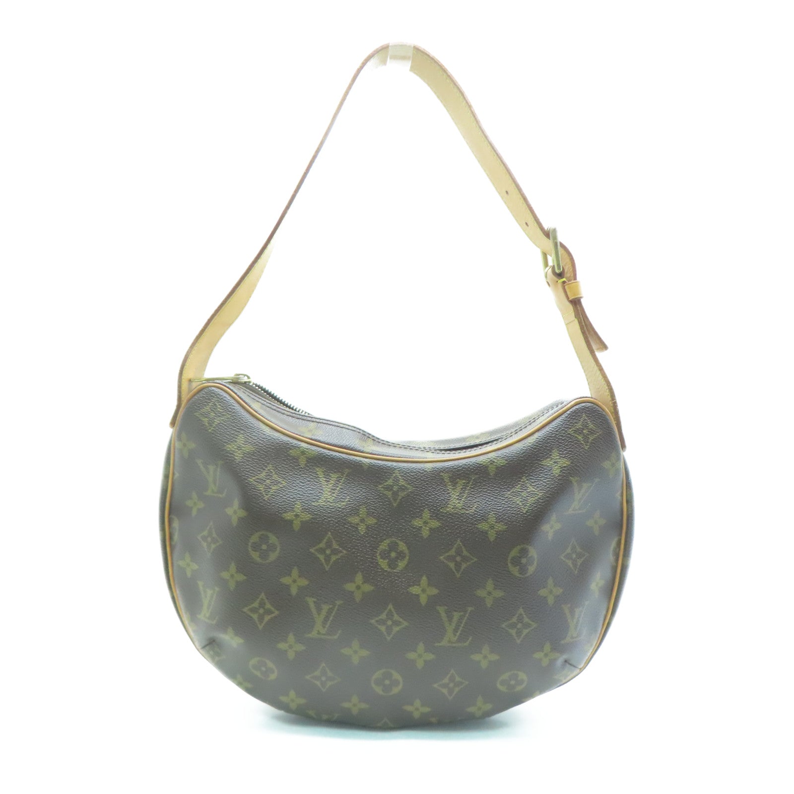 LOUIS VUITTON Monogram Croissant MM金扣手挽肩背两用袋啡色
