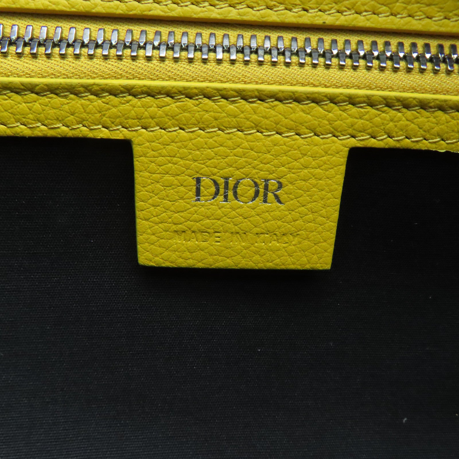 Dior 帆布Dior Lingot 50銀扣波士顿包黃色