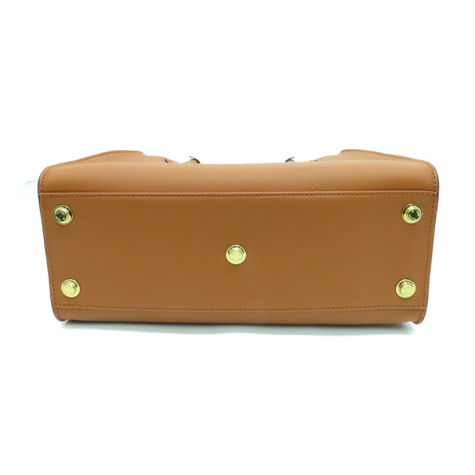 LOUIS VUITTON 牛皮皮革On My Side MM金扣肩背袋啡色