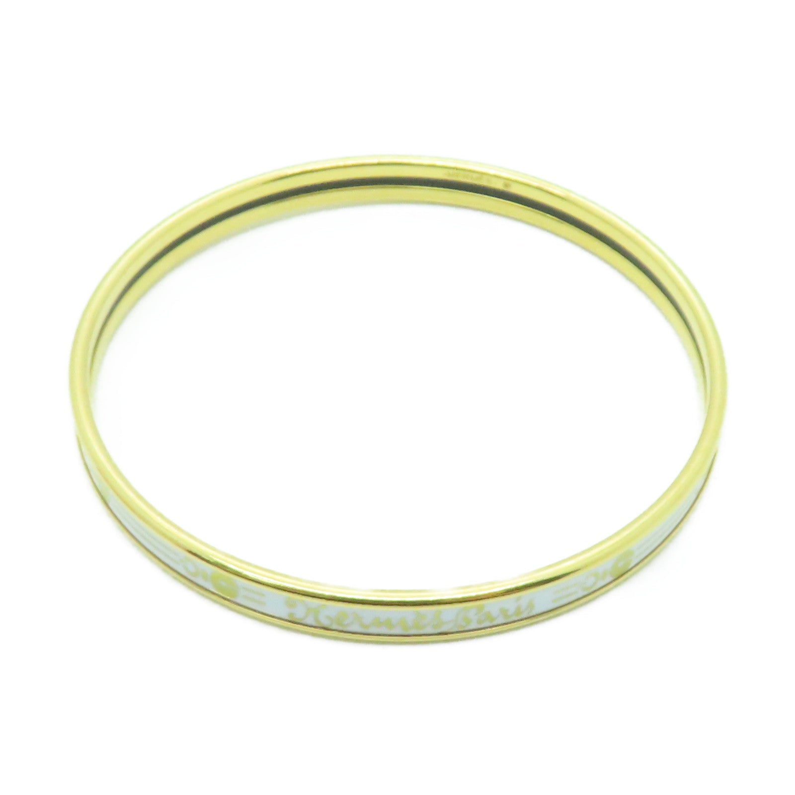 HERMES Metal Bangle Bracelet White/Gold