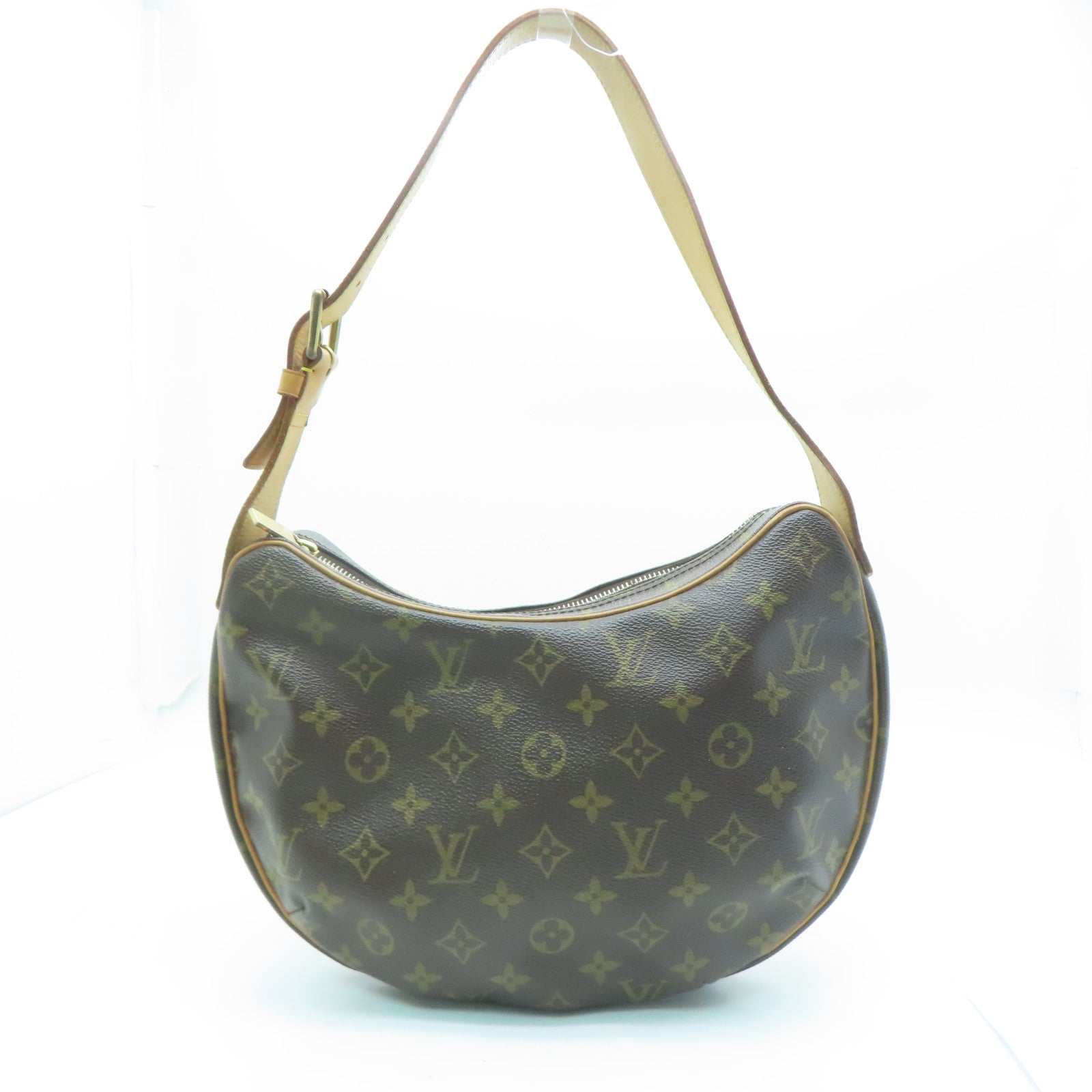 LOUIS VUITTON Monogram Croissant MM金扣手挽肩背两用袋啡色