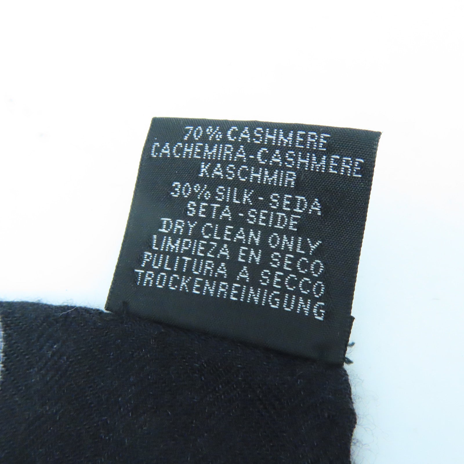 HERMES Cashmere/丝质Scarf丝巾灰色/黑色