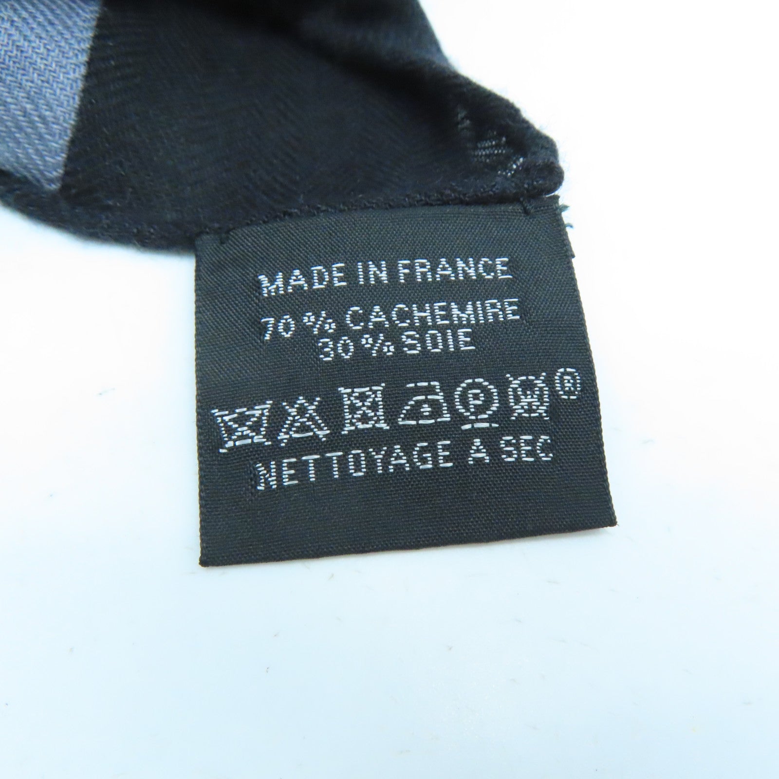 HERMES Cashmere/丝质Scarf丝巾灰色/黑色