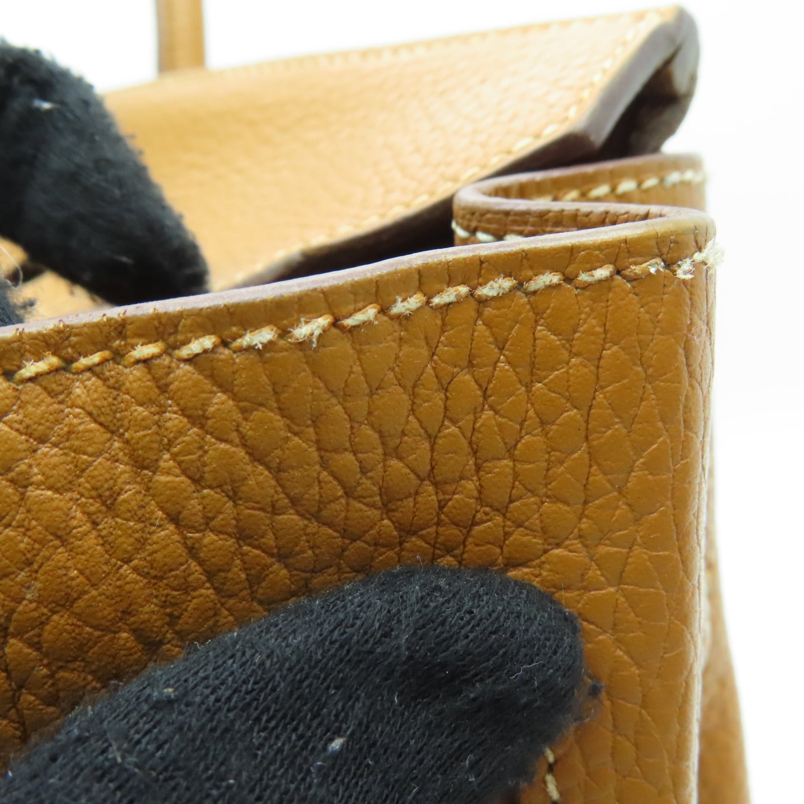 HERMES 【激减优惠】Clemence皮革Birkin 35银扣手挽袋啡色
