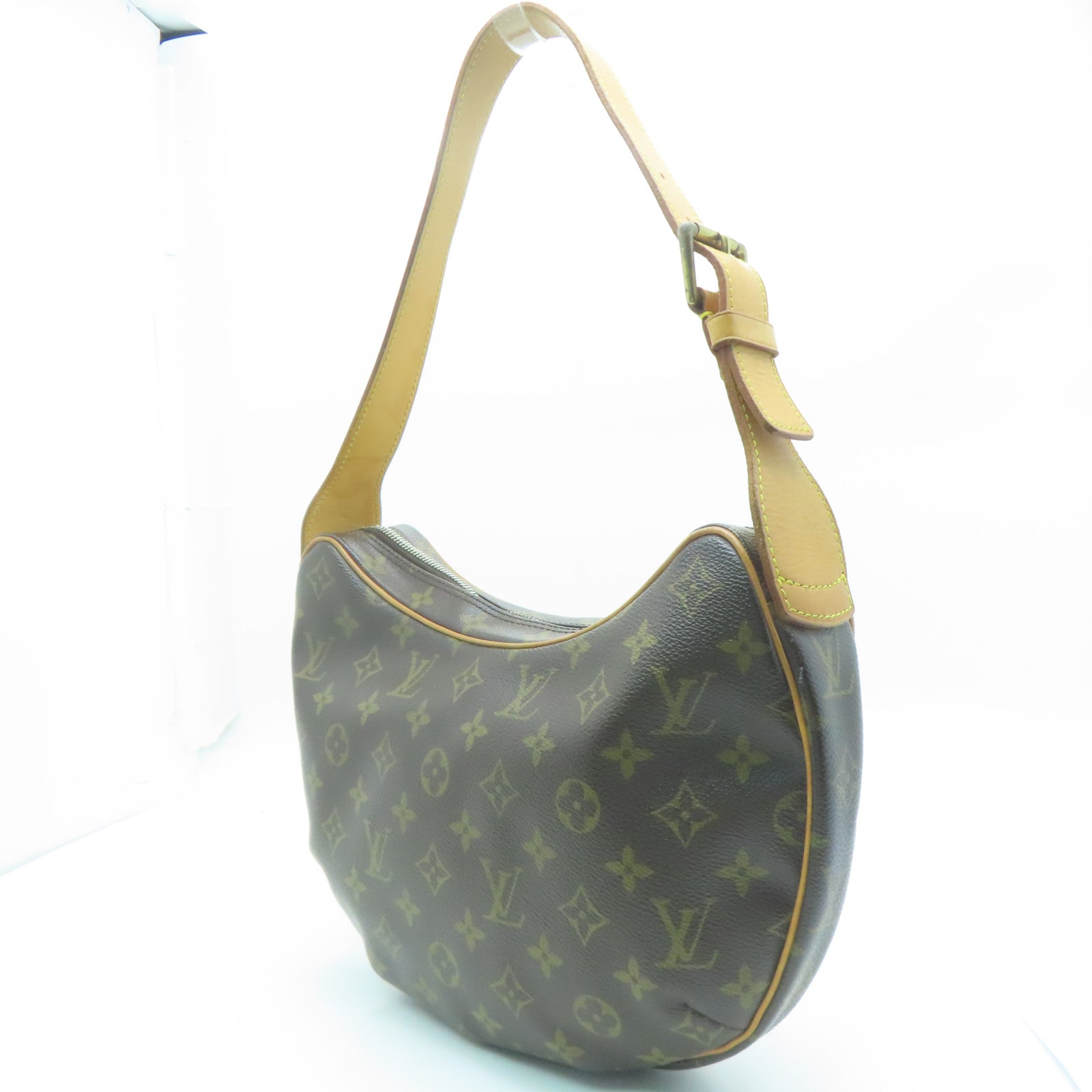 LOUIS VUITTON Monogram Croissant MM金扣手挽肩背两用袋啡色