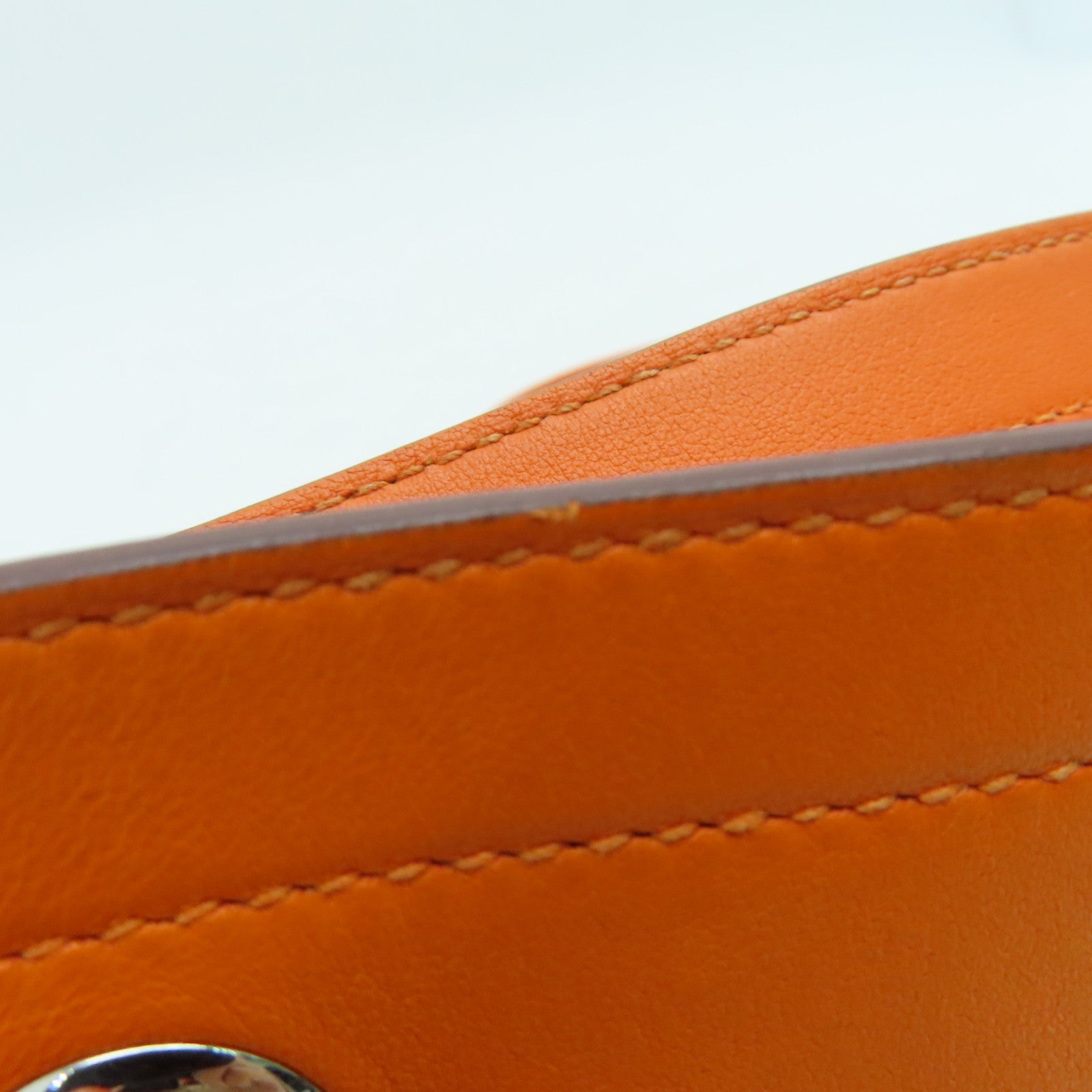 HERMES Swift皮革Aline Min銀扣肩背袋橙色