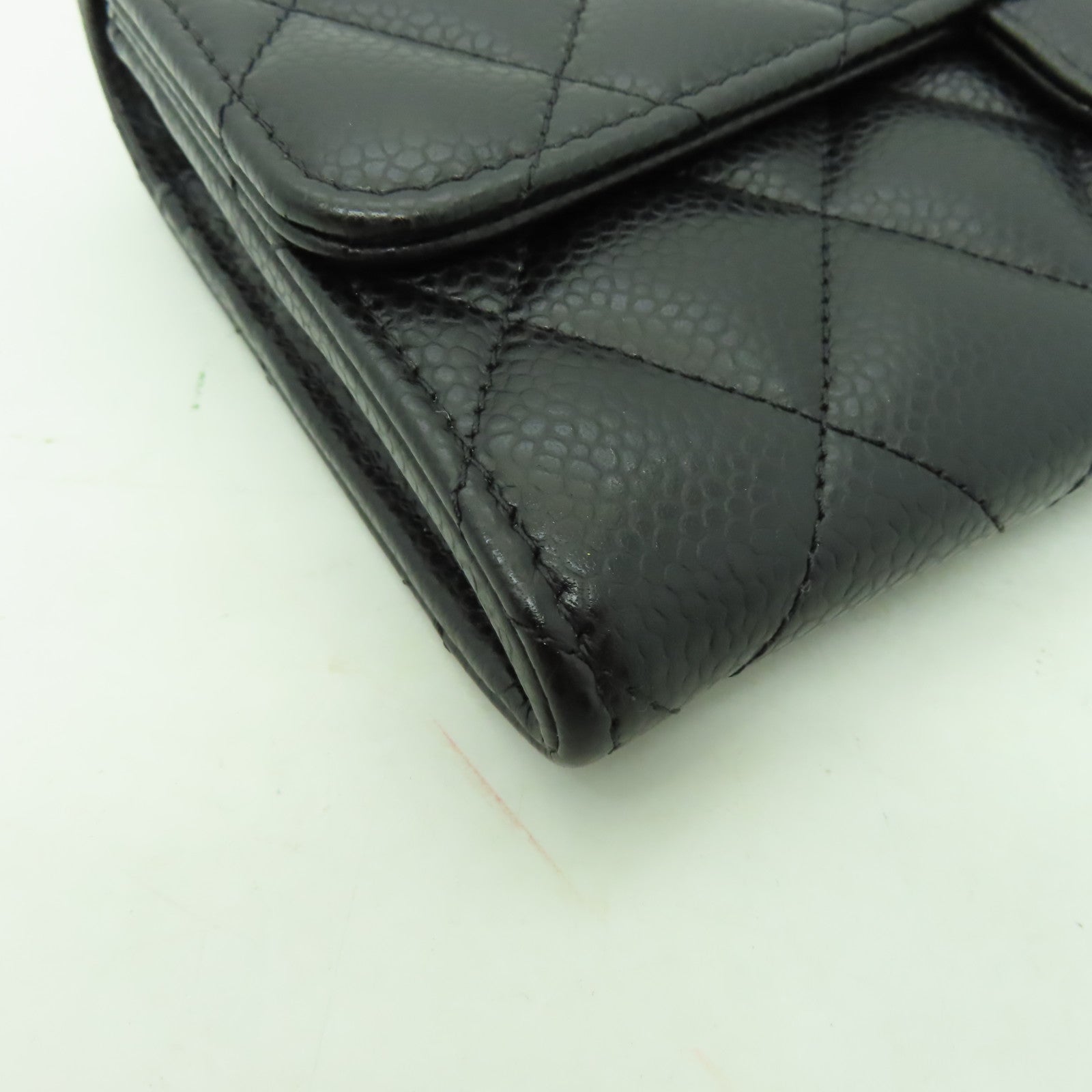 CHANEL 菱格Caviar皮革Long Wallet金扣長錢包黑色