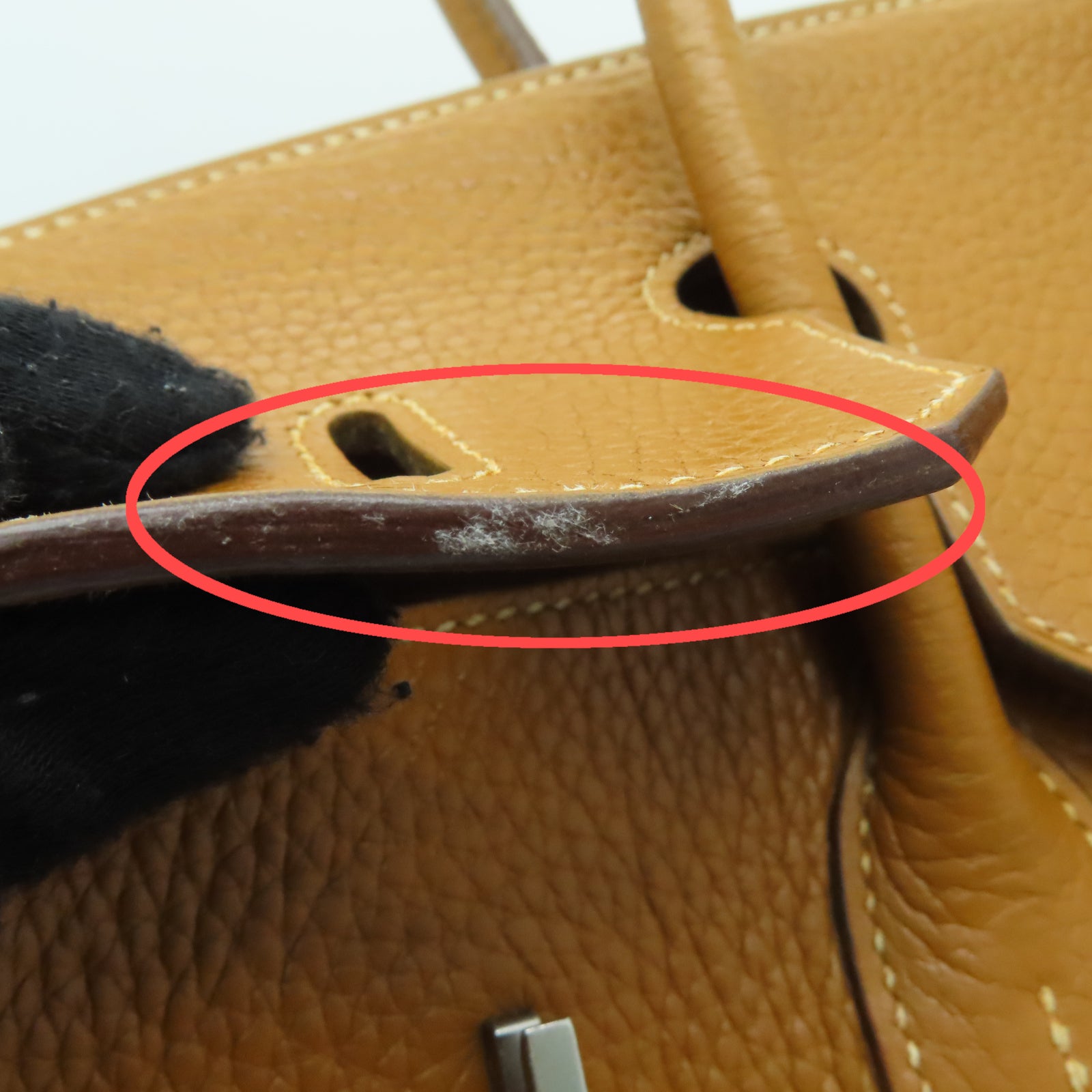 HERMES 【激减优惠】Clemence皮革Birkin 35银扣手挽袋啡色