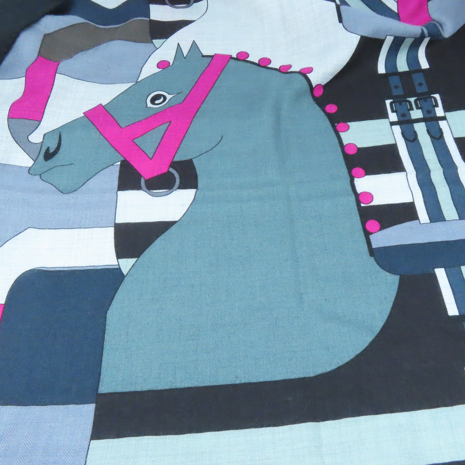 HERMES Cashmere/丝质Scarf丝巾灰色/黑色