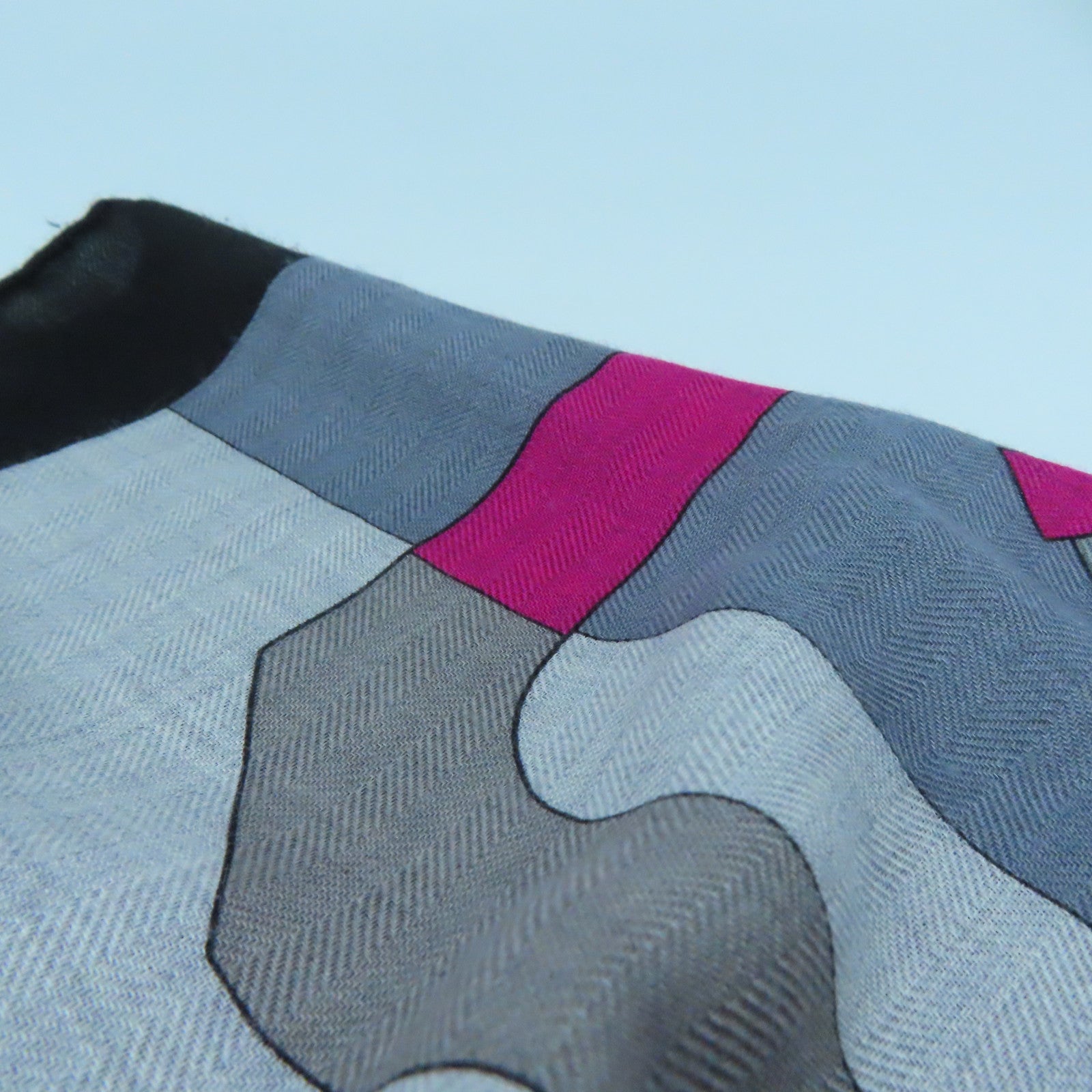 HERMES Cashmere/丝质Scarf丝巾灰色/黑色