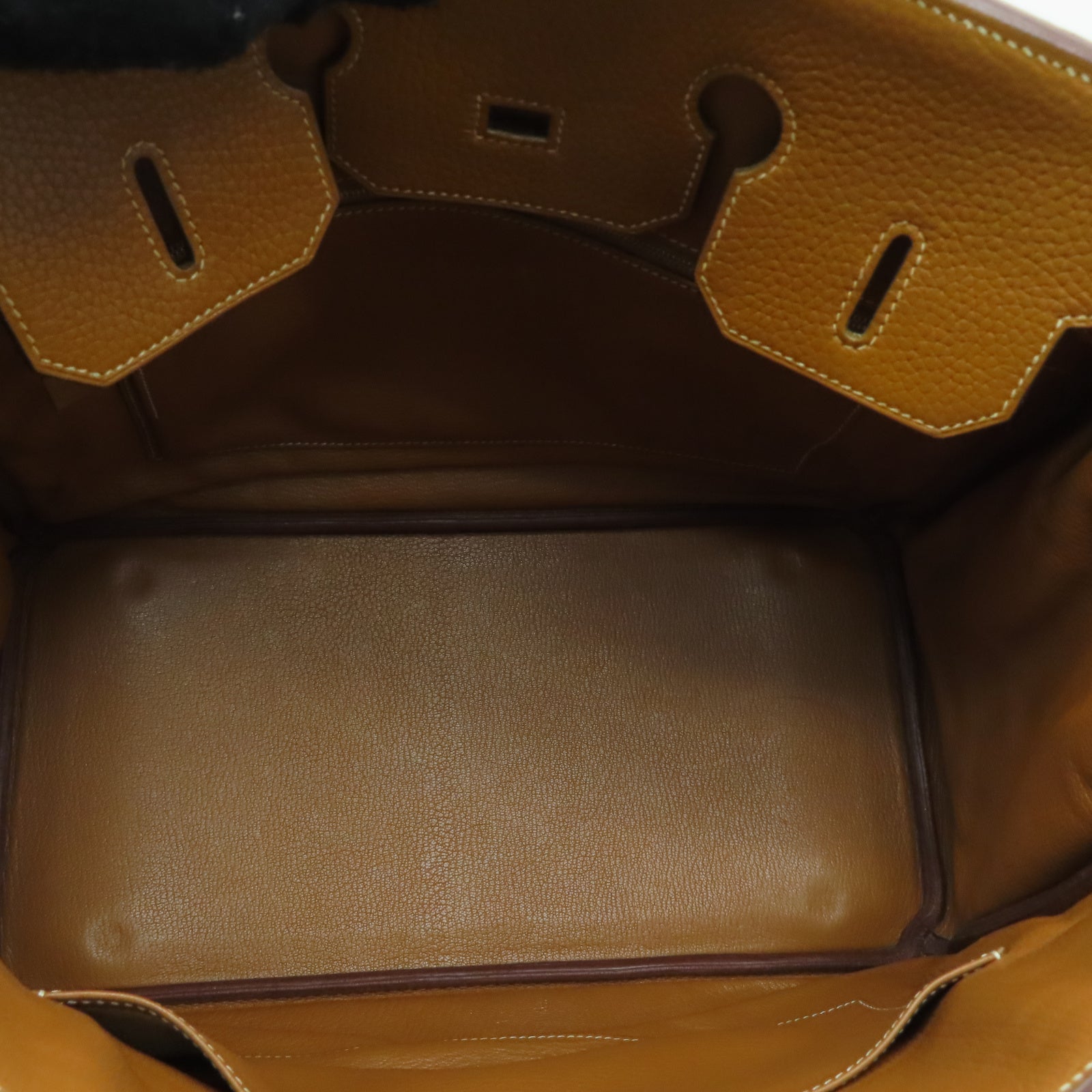 HERMES 【激减优惠】Clemence皮革Birkin 35银扣手挽袋啡色