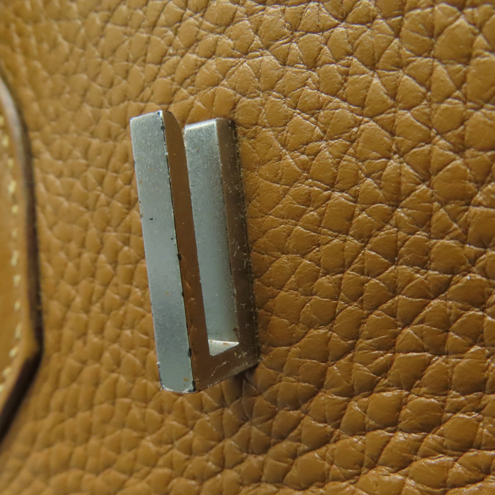 HERMES 【激减优惠】Clemence皮革Birkin 35银扣手挽袋啡色
