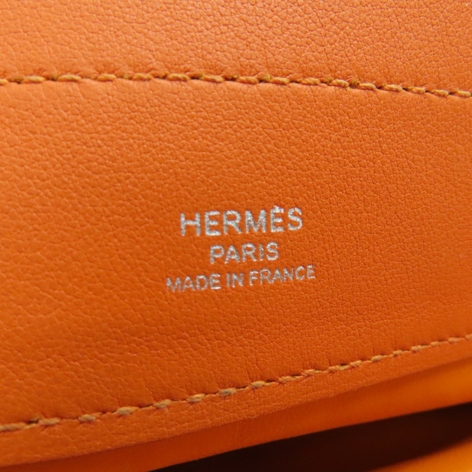 HERMES Swift皮革Aline Min銀扣肩背袋橙色