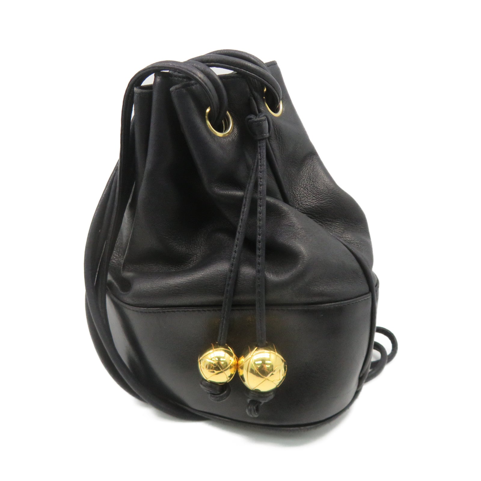 CHANEL [Sharp Reduction Offer] Sheepskin Leather Vintage Timeless Bucket Bag Gold Buckle Shoulder Bag Black