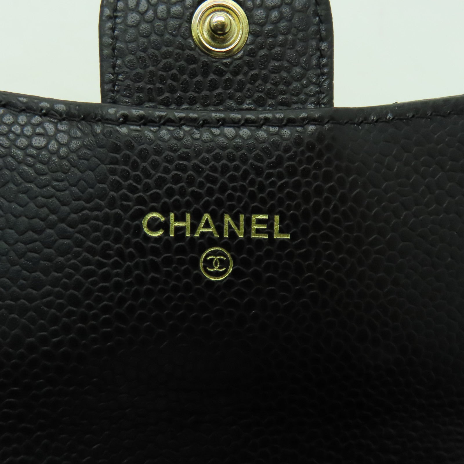CHANEL 菱格Caviar皮革Long Wallet金扣長錢包黑色