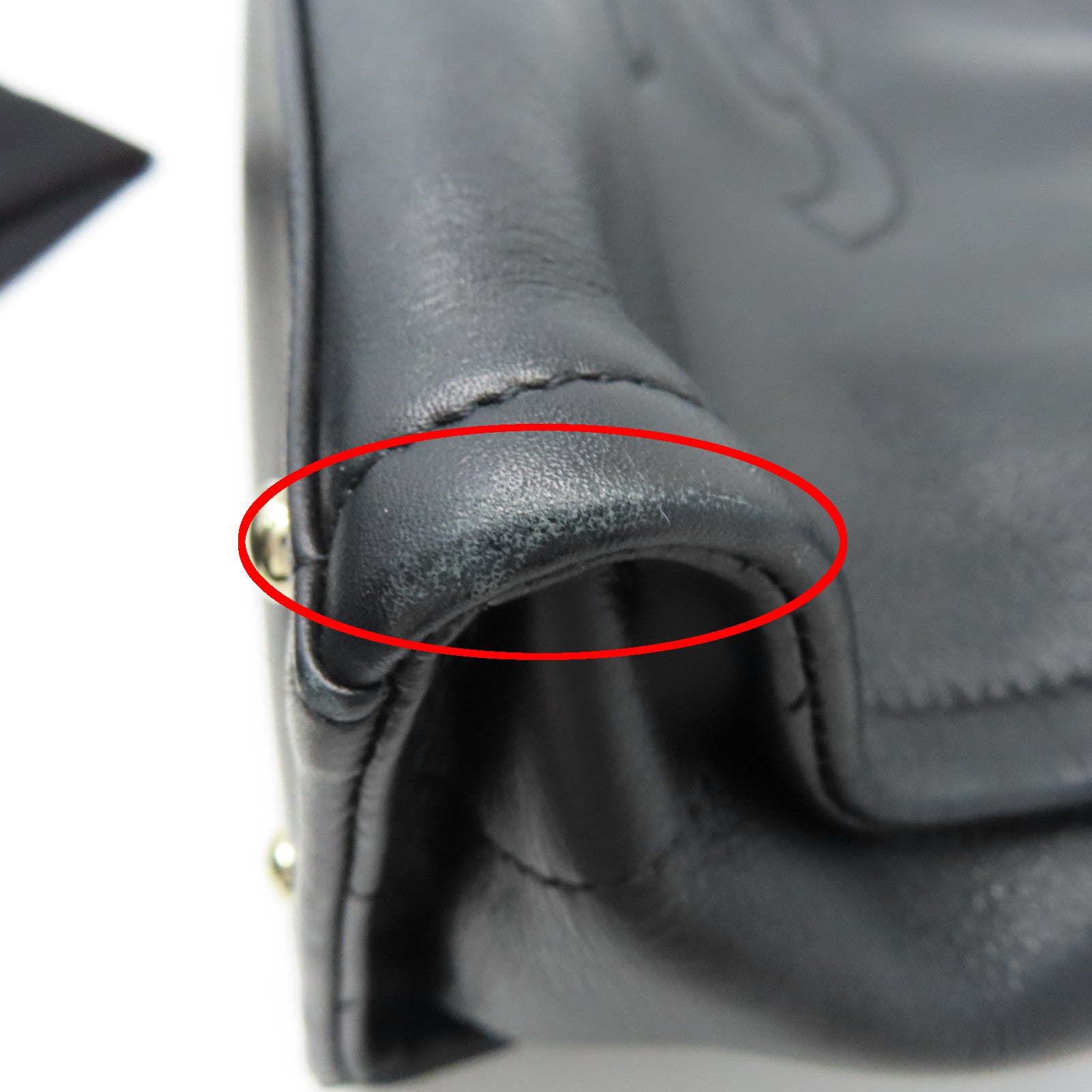 CHANEL 羊皮皮革Totebag金扣链带手挽肩背两用袋黑色