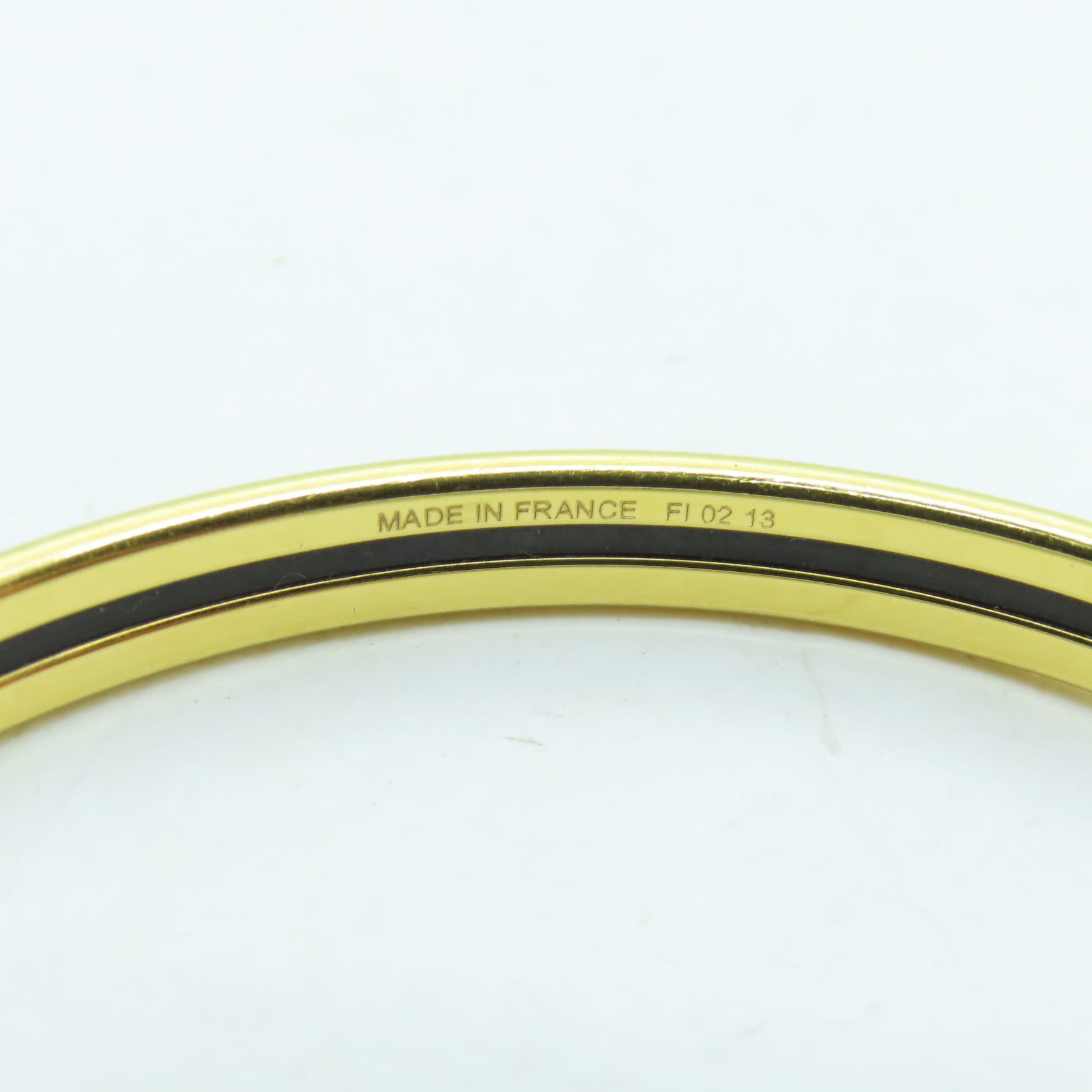 HERMES Metal Bangle Bracelet White/Gold