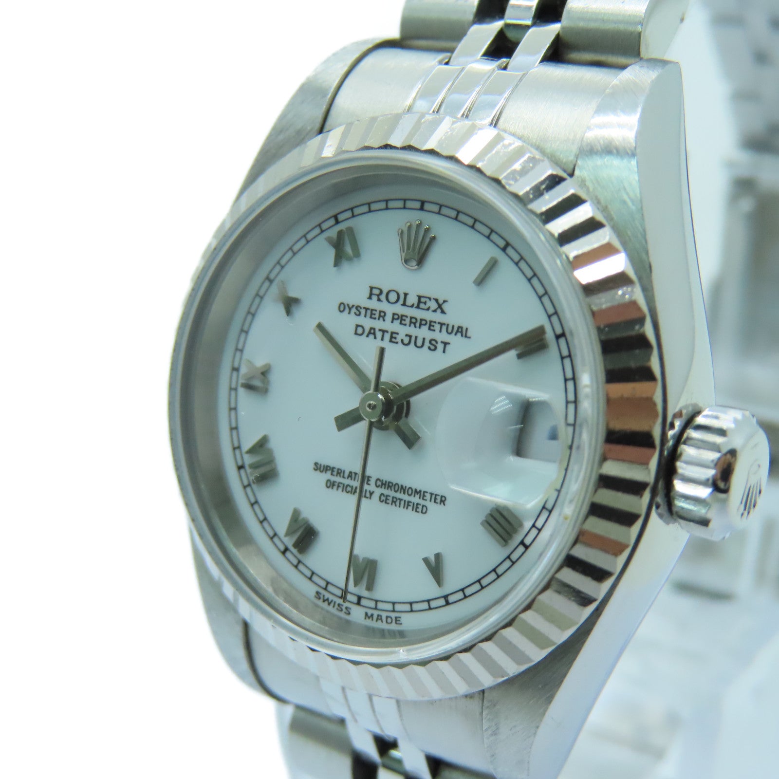 ROLEX Datejust 18K White Gold/Stainless Steel Watch Automatic Movement White