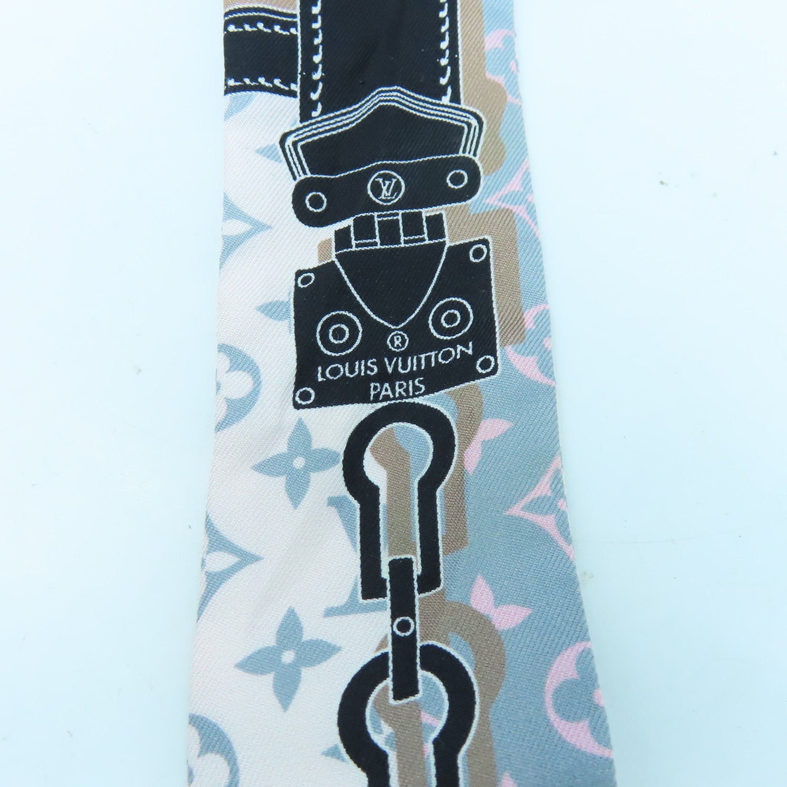 LOUIS VUITTON 絲質Scarf絲巾粉紅色/黑色/灰色