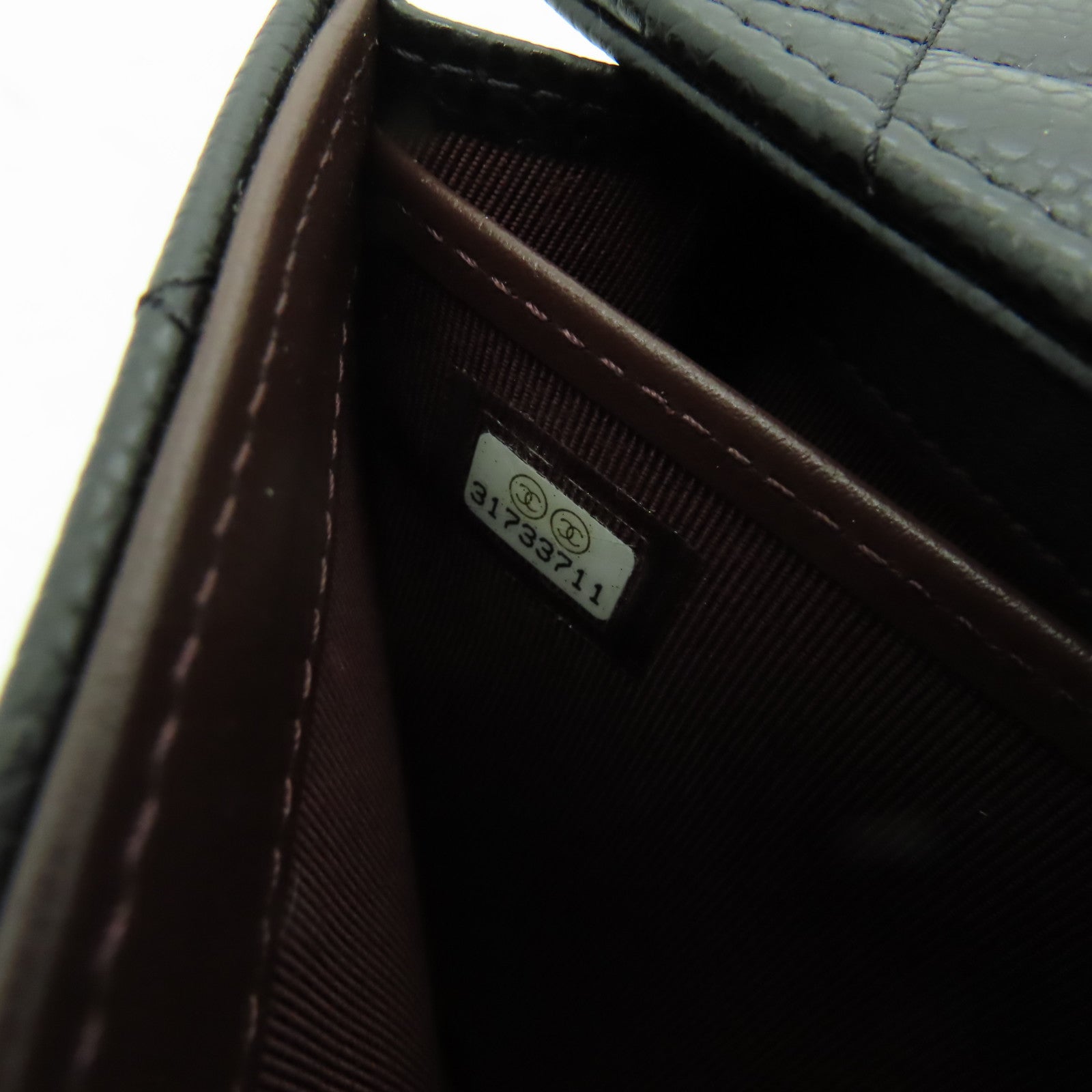 CHANEL 菱格Caviar皮革Long Wallet金扣長錢包黑色