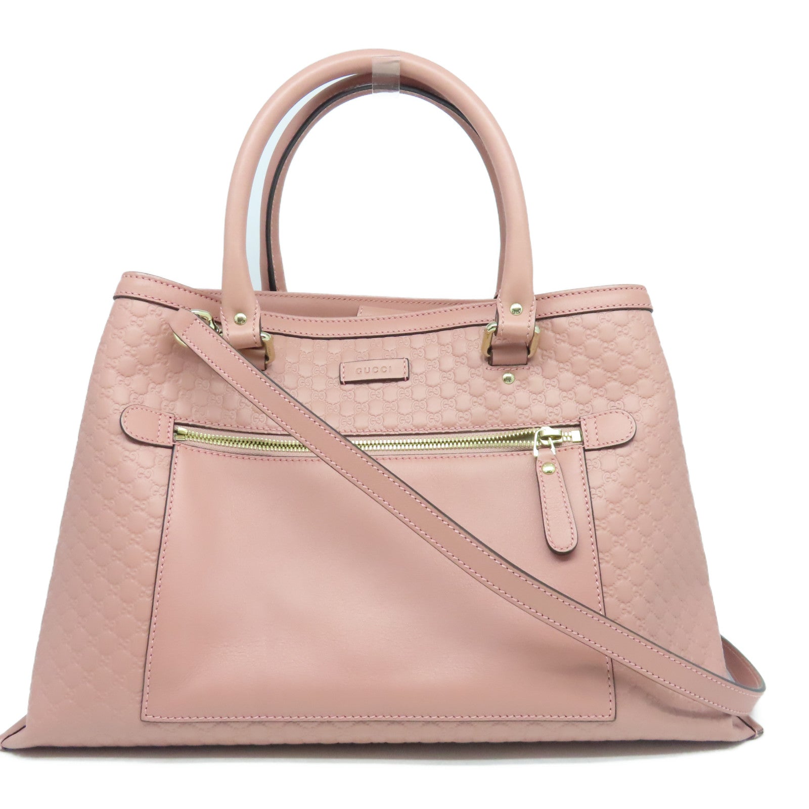 GUCCI Guccissima 2 Way Shoulder金扣手挽肩背兩用袋粉紅色