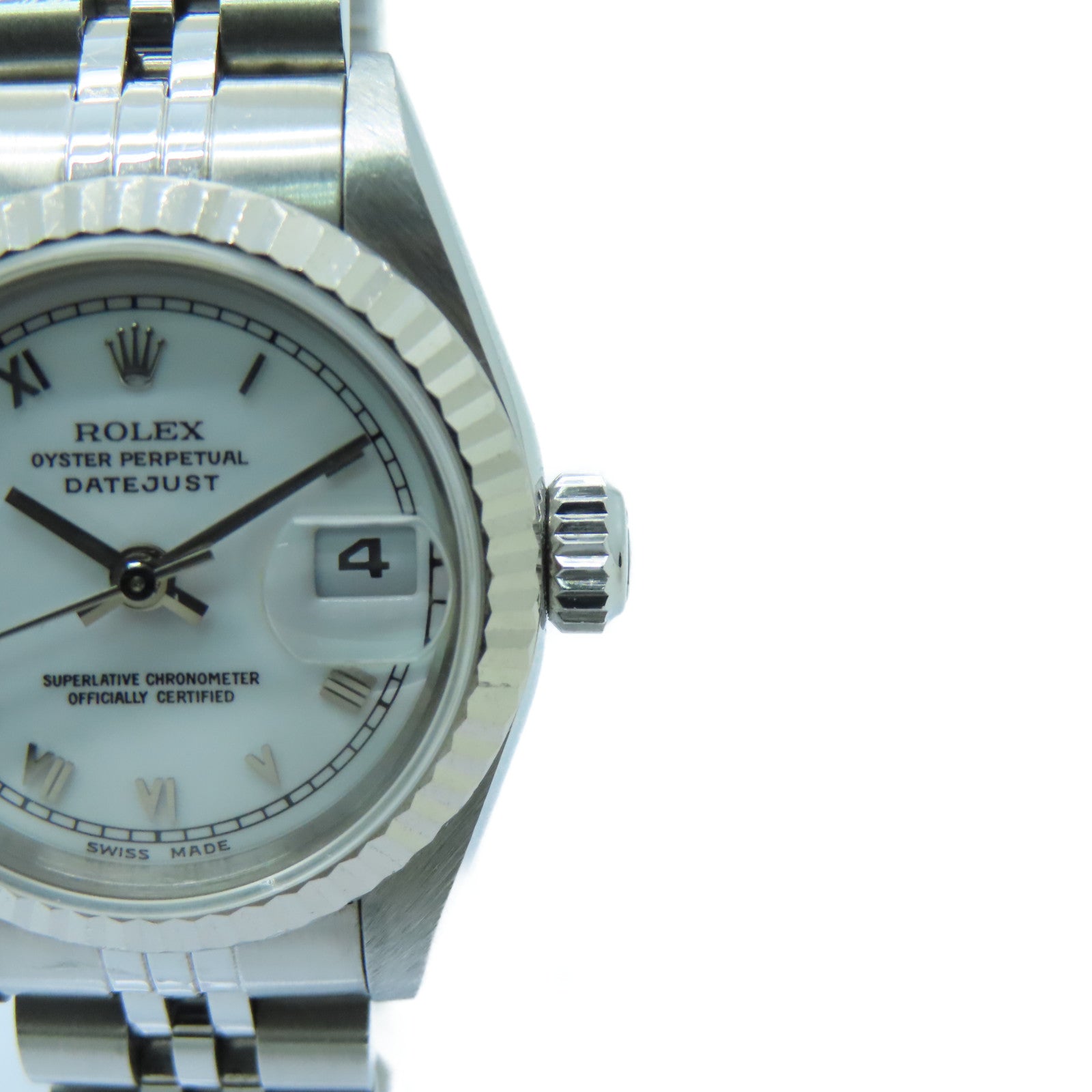 ROLEX Datejust 18K White Gold/Stainless Steel Watch Automatic Movement White