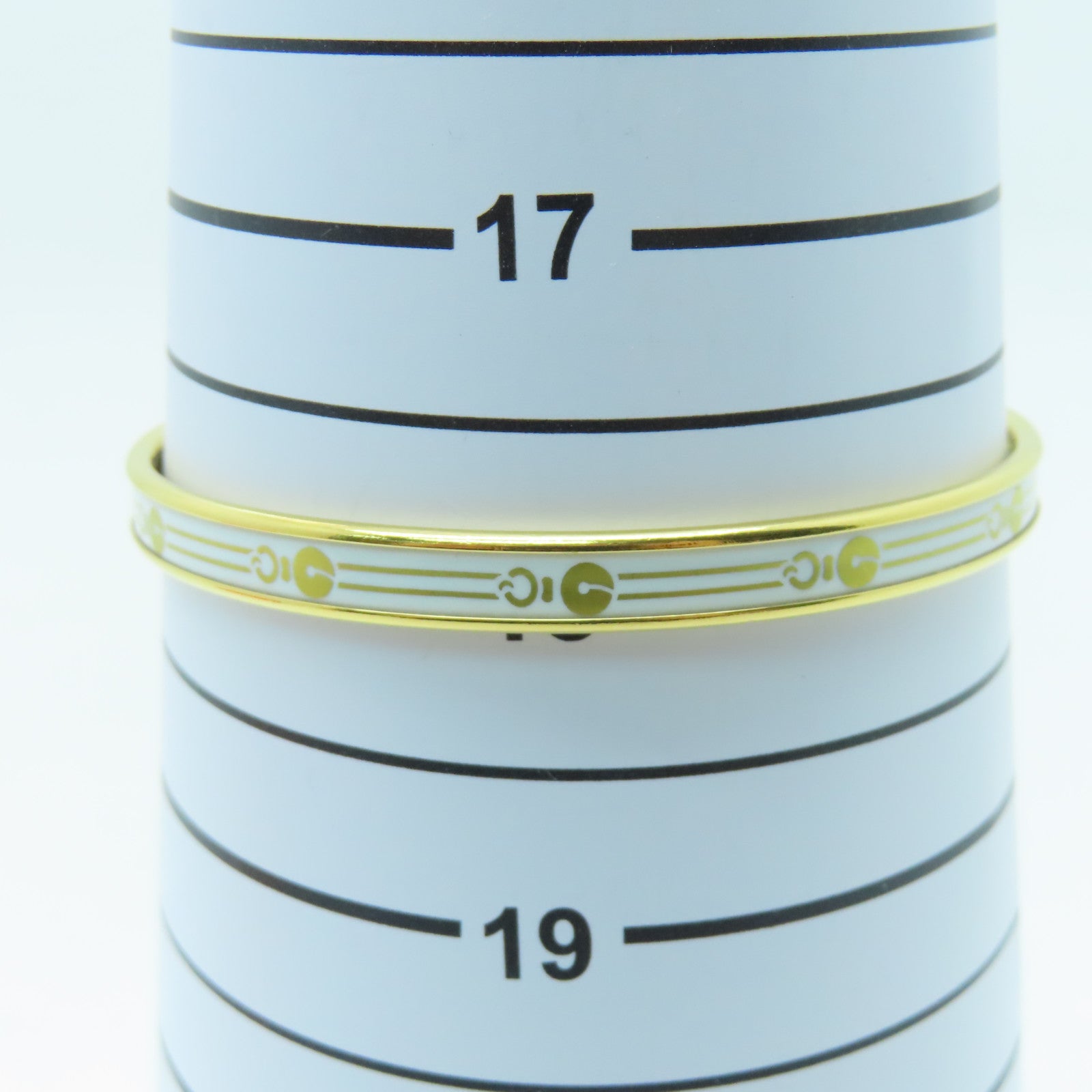 HERMES Metal Bangle Bracelet White/Gold