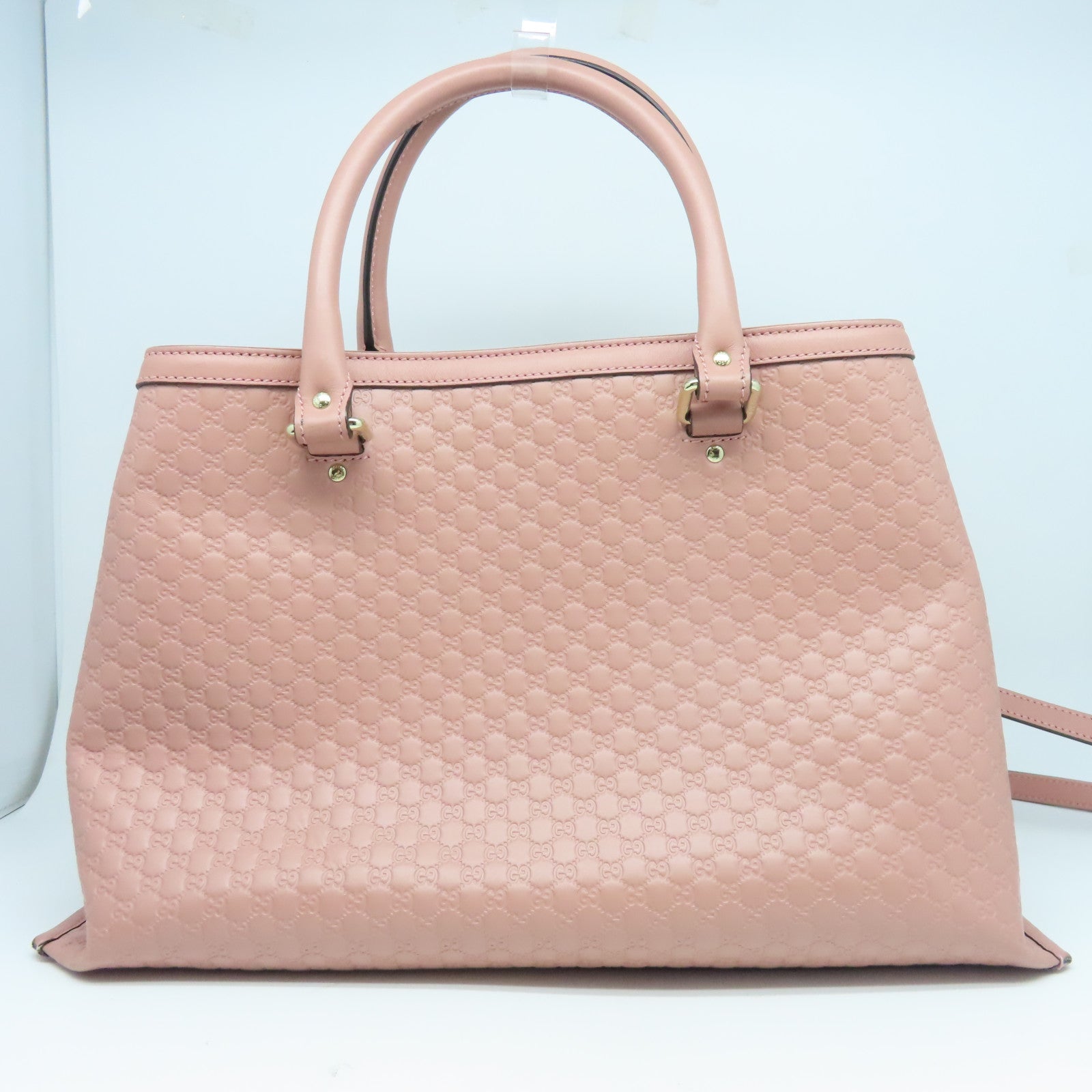 GUCCI Guccissima 2 Way Shoulder金扣手挽肩背兩用袋粉紅色