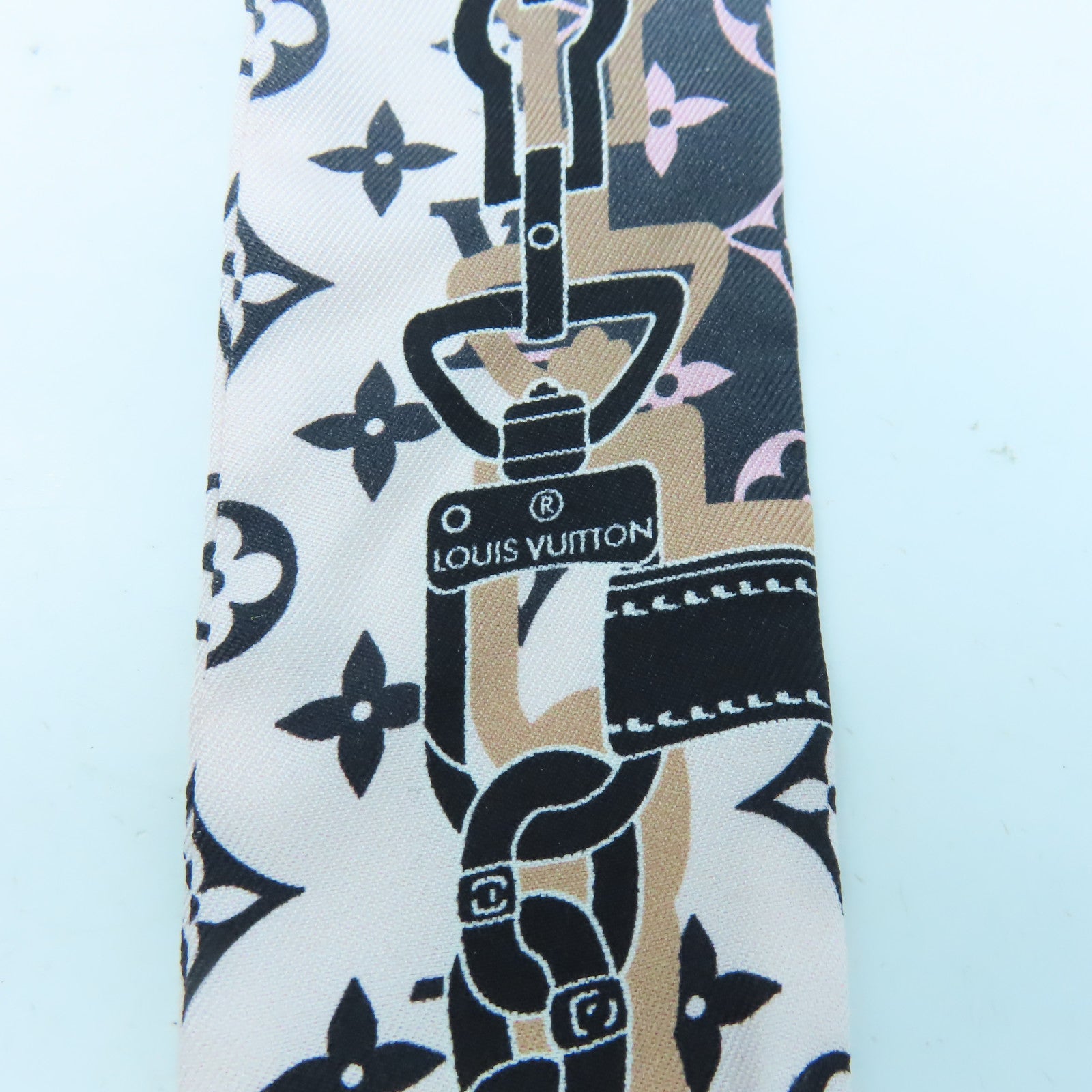LOUIS VUITTON 絲質Scarf絲巾粉紅色/黑色/灰色
