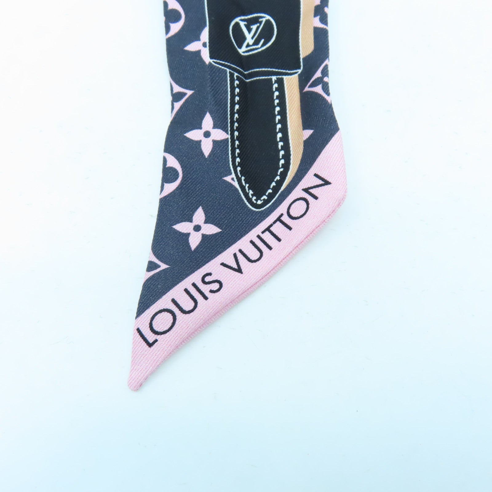 LOUIS VUITTON 絲質Scarf絲巾粉紅色/黑色/灰色