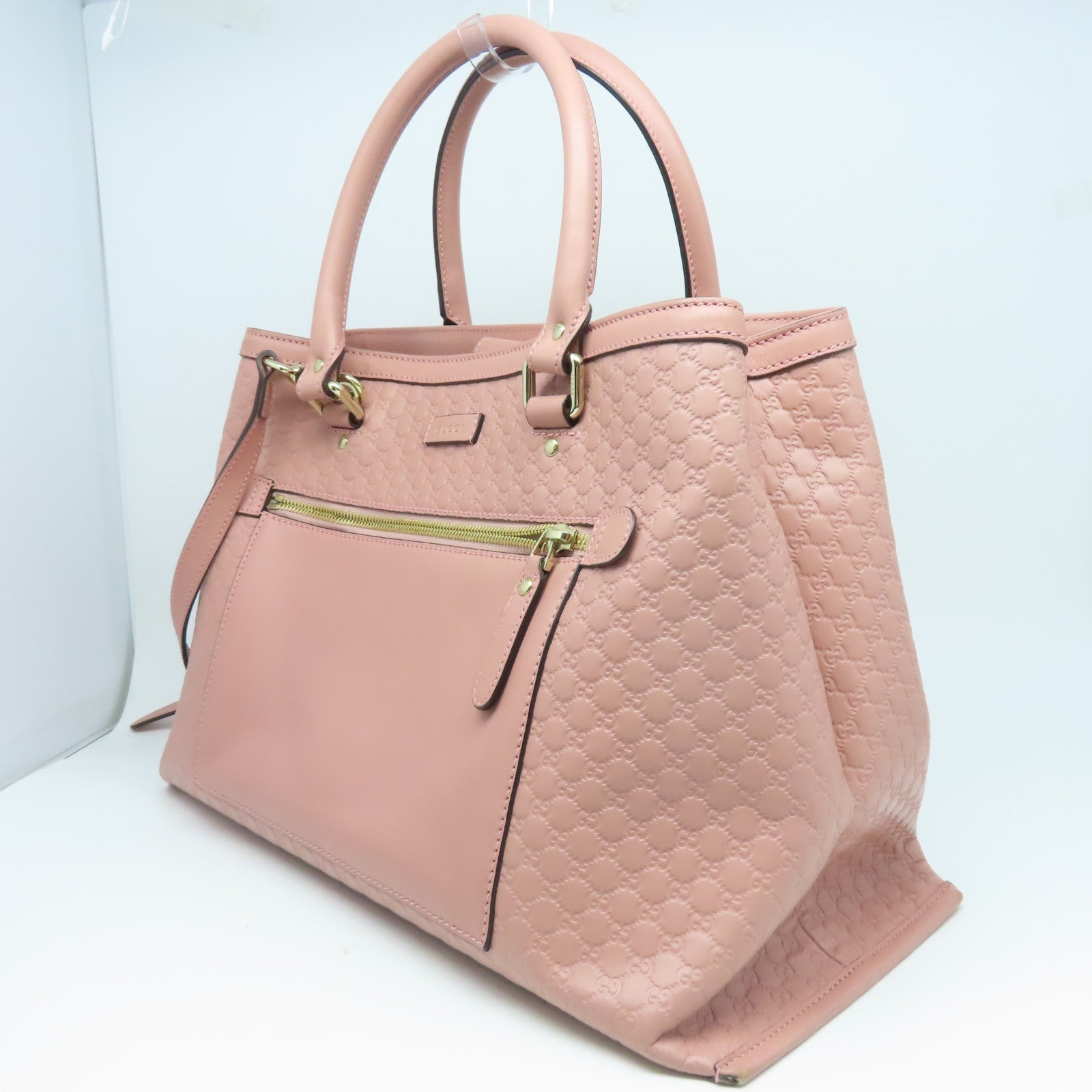 GUCCI Guccissima 2 Way Shoulder金扣手挽肩背兩用袋粉紅色