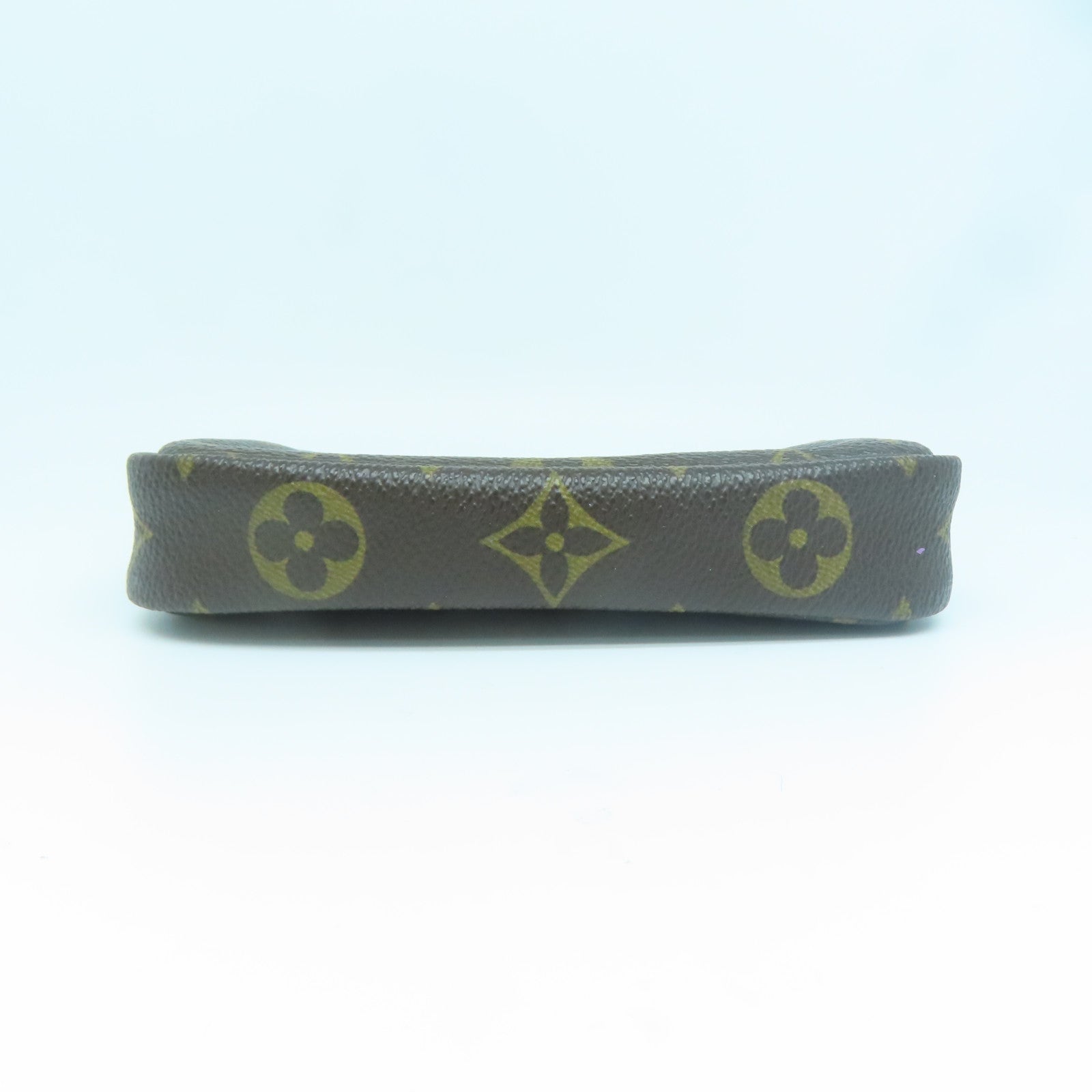 LOUIS VUITTON Monogram Pochette Accessories金扣鏈帶肩背袋啡色